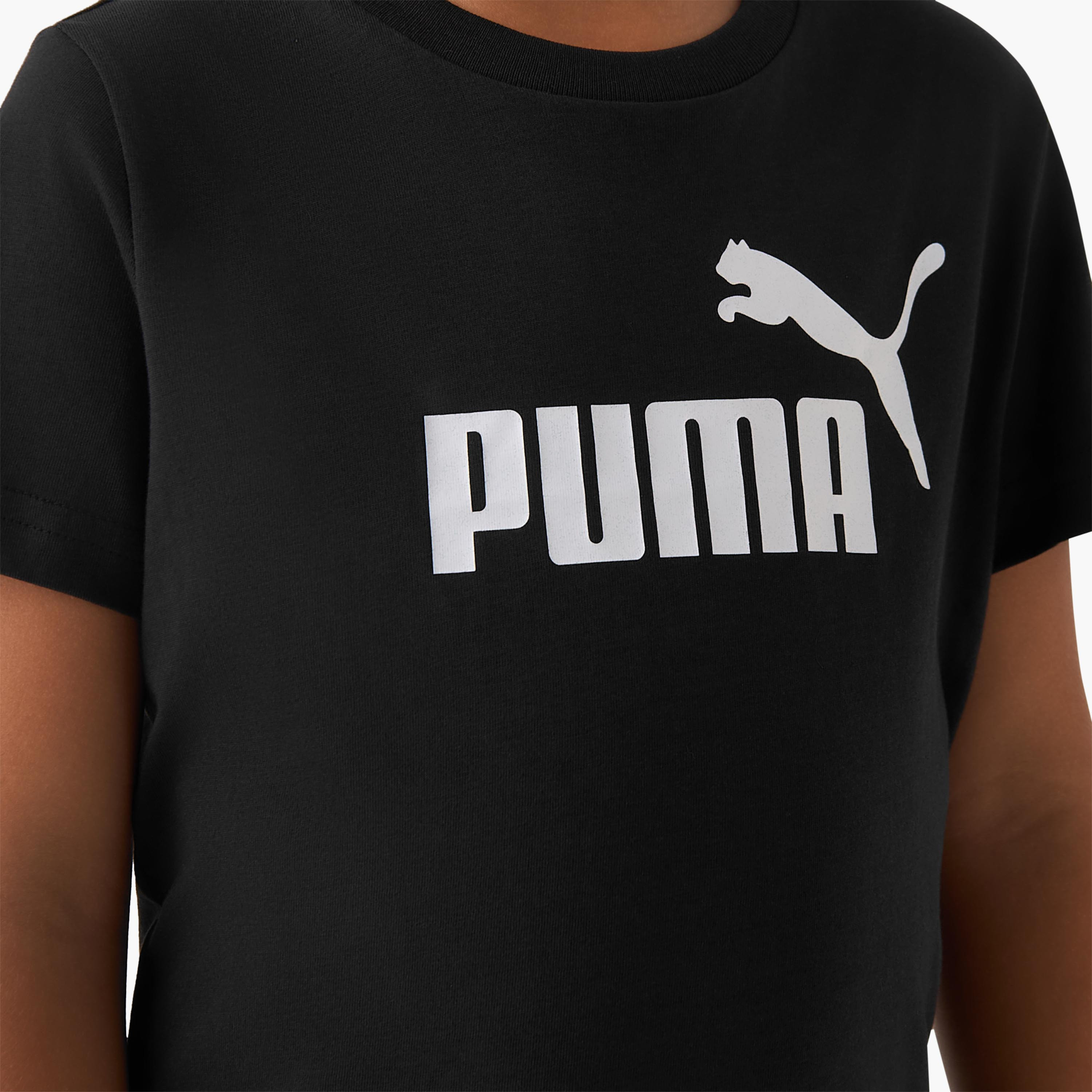 PUMA Crew Neck Short Sleeves T-shirt with Logo Print-boys-clothing-sportswear-tops-image-5