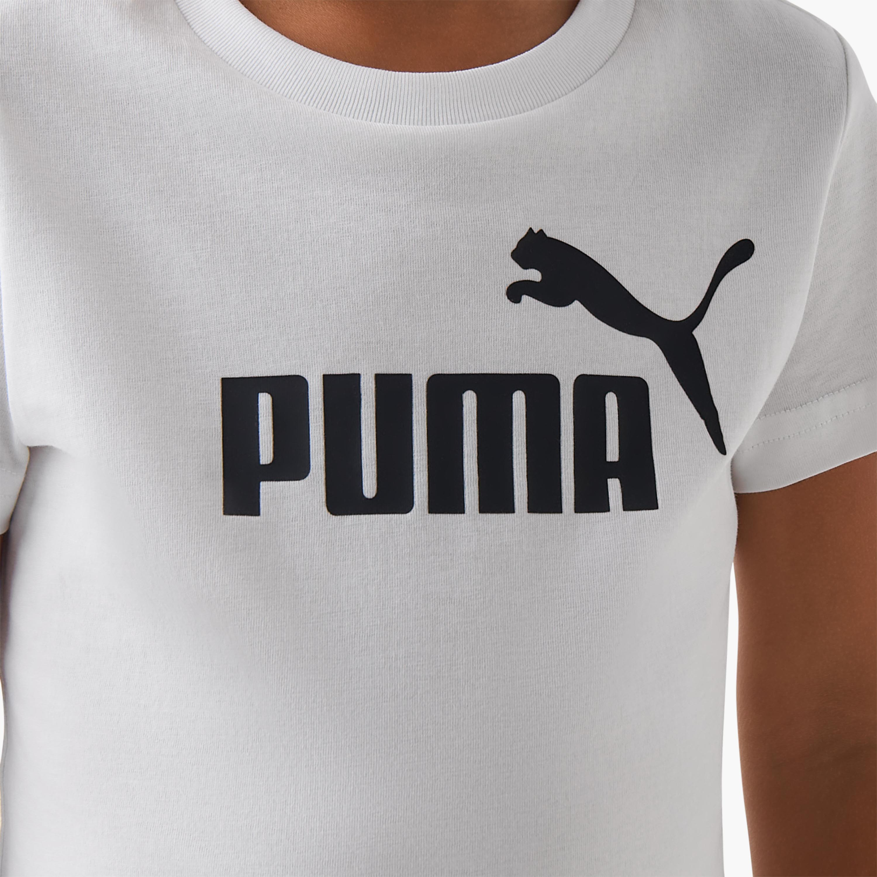 PUMA Crew Neck Short Sleeves T-shirt with Logo Print-boys-clothing-sportswear-tops-image-5