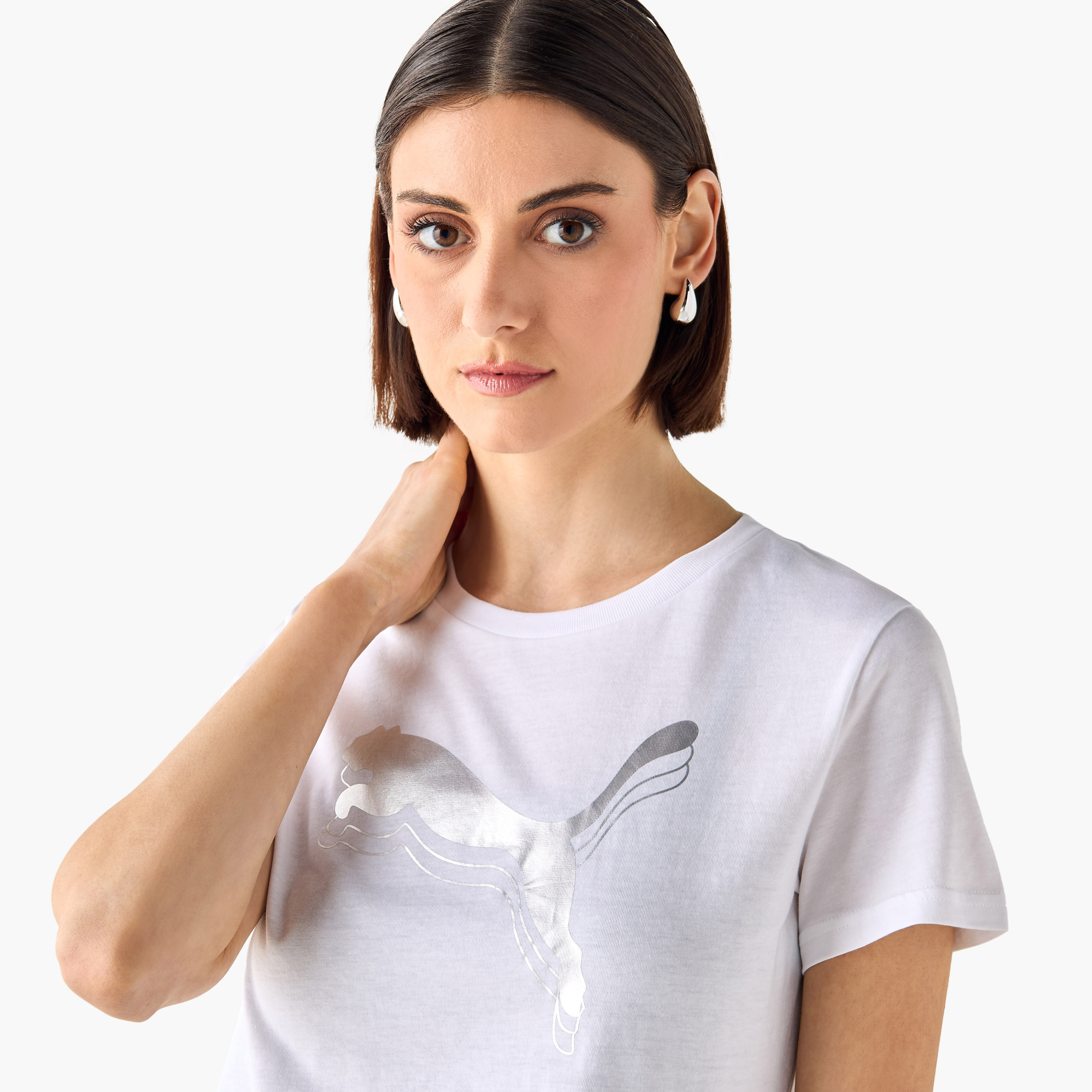 بوما - تيشيرت ايسينشال ميتاليك - للنساء 684995 | OE-women-clothing-tshirts-image-7