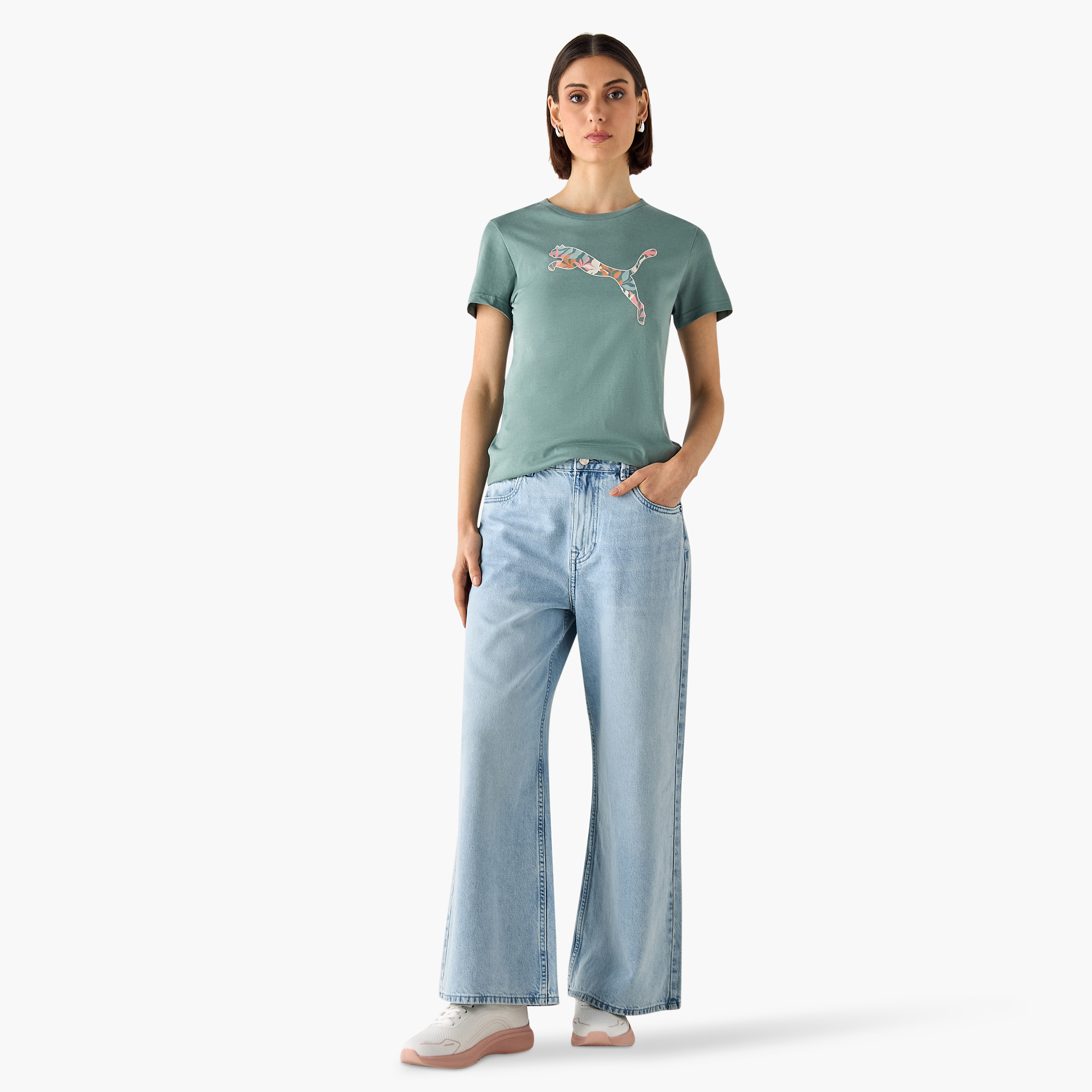بوما - تيشيرت جرافيكس فلورال كات لوقو - للنساء 685081 | OE-women-clothing-tshirts-image-2