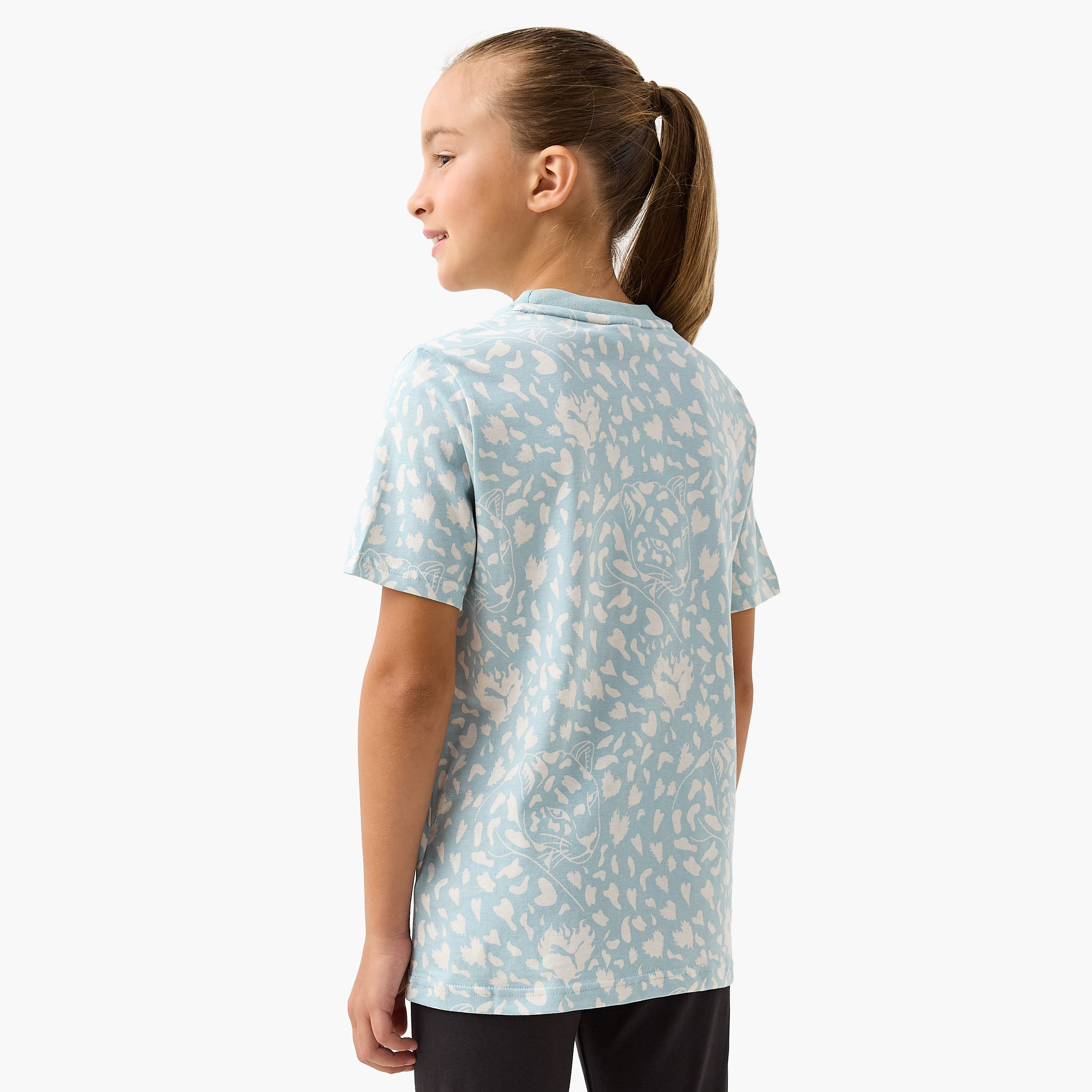 PUMA All-Over Print T-shirt with Short Sleeves-girls-clothing-tshirts-image-3