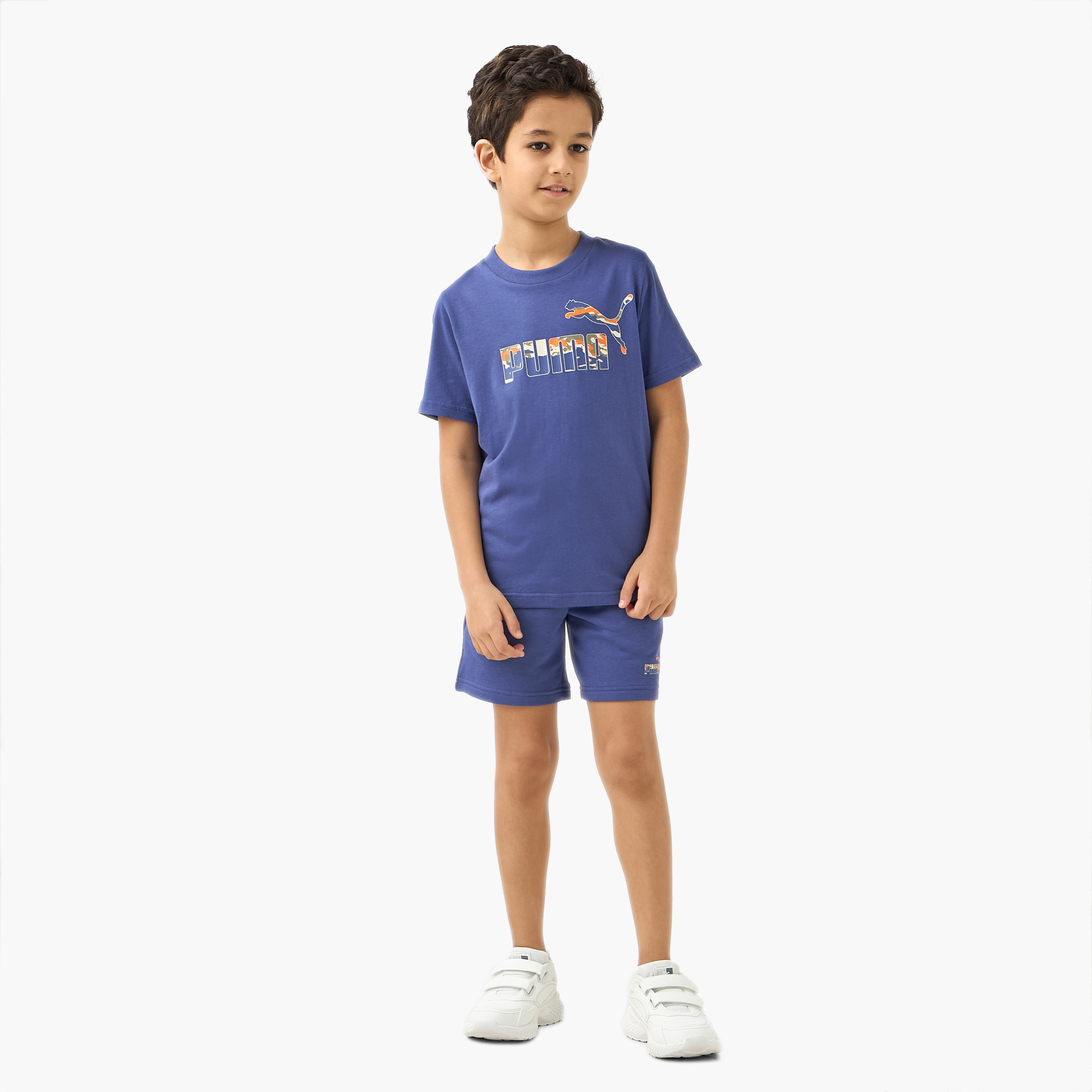 PUMA Logo Print T-shirt with Short Sleeves-boys-clothing-sportswear-tops-image-2