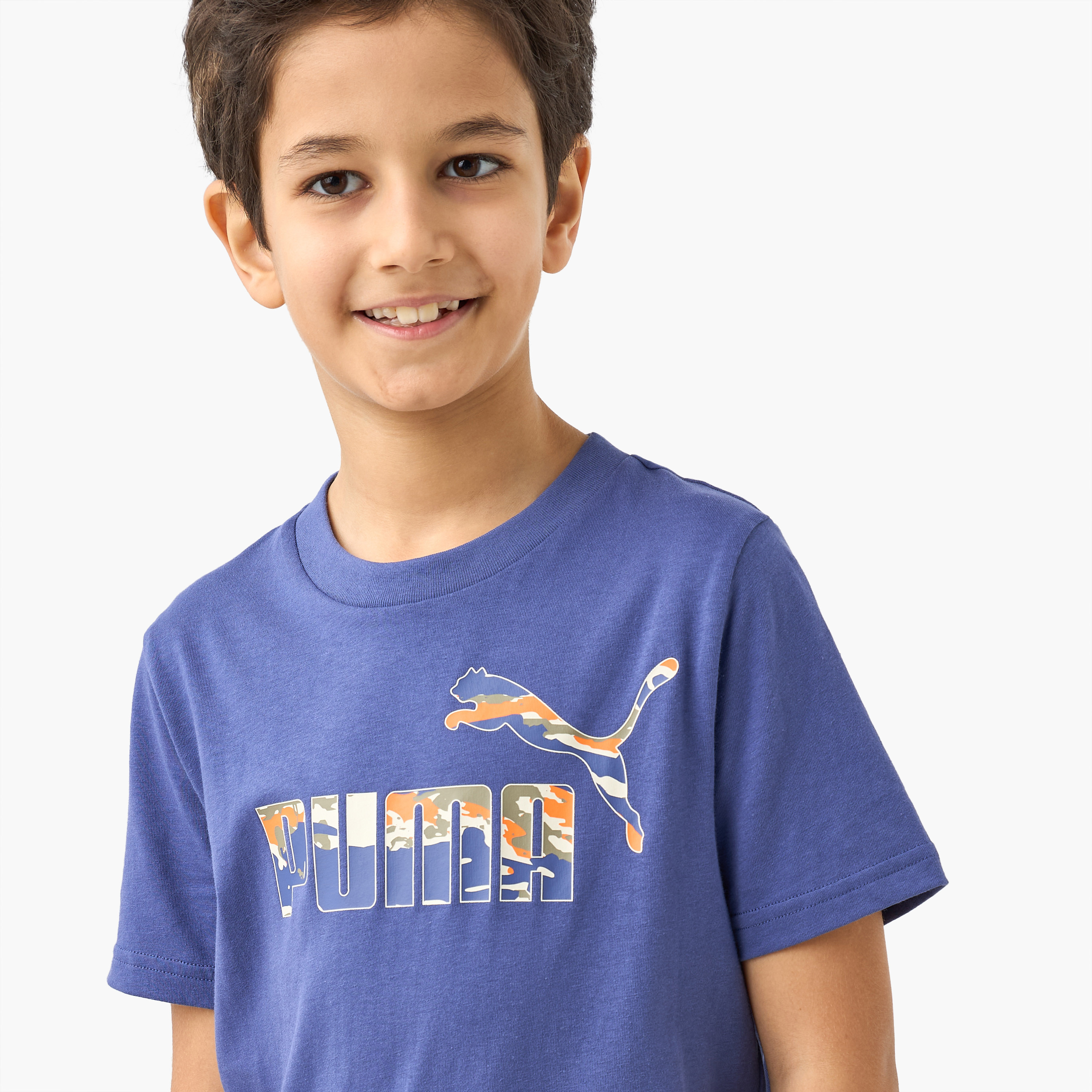 PUMA Logo Print T-shirt with Short Sleeves-boys-clothing-sportswear-tops-image-4