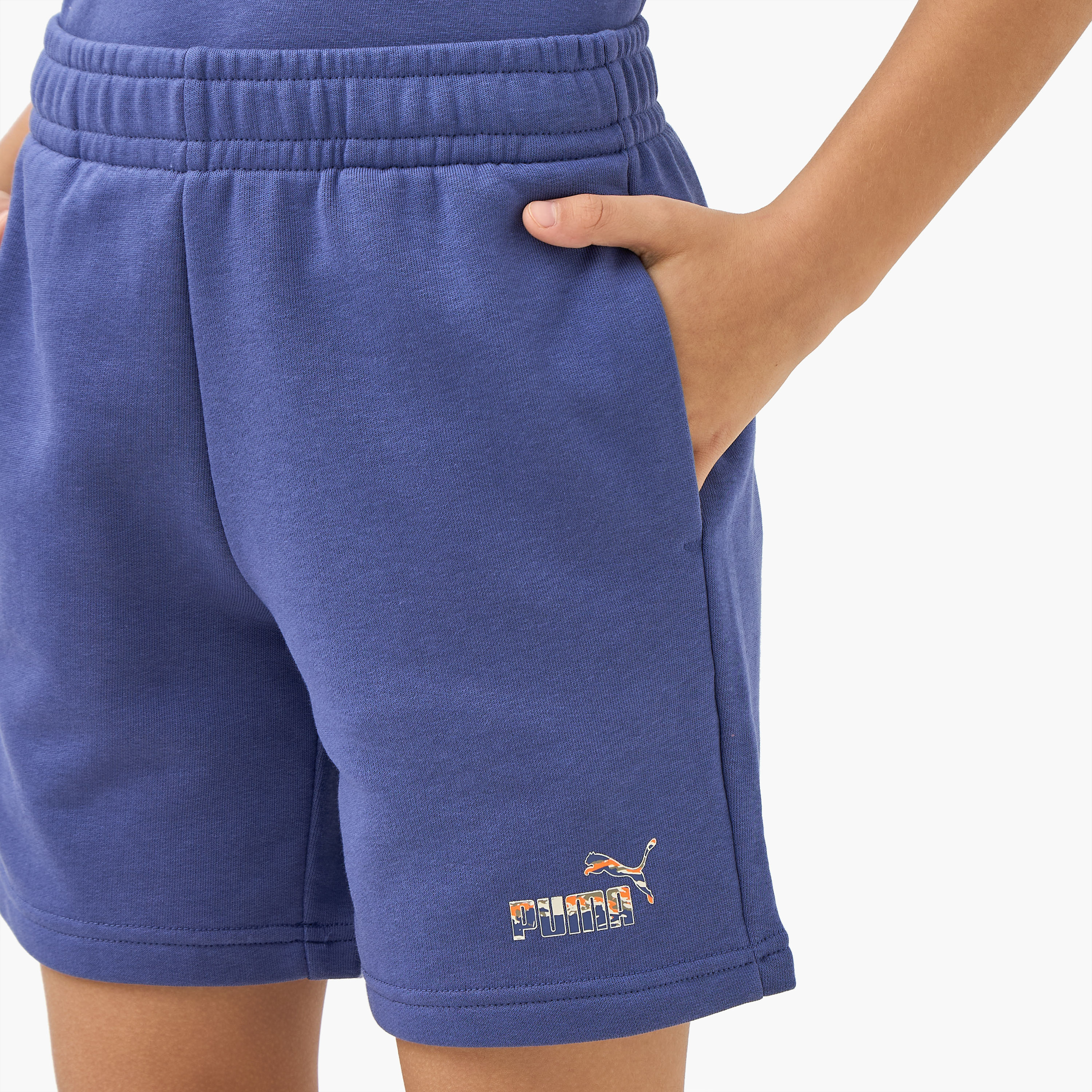 PUMA Logo Print Shorts with Elasticated Waist-boys-clothing-sportswear-bottoms-image-4
