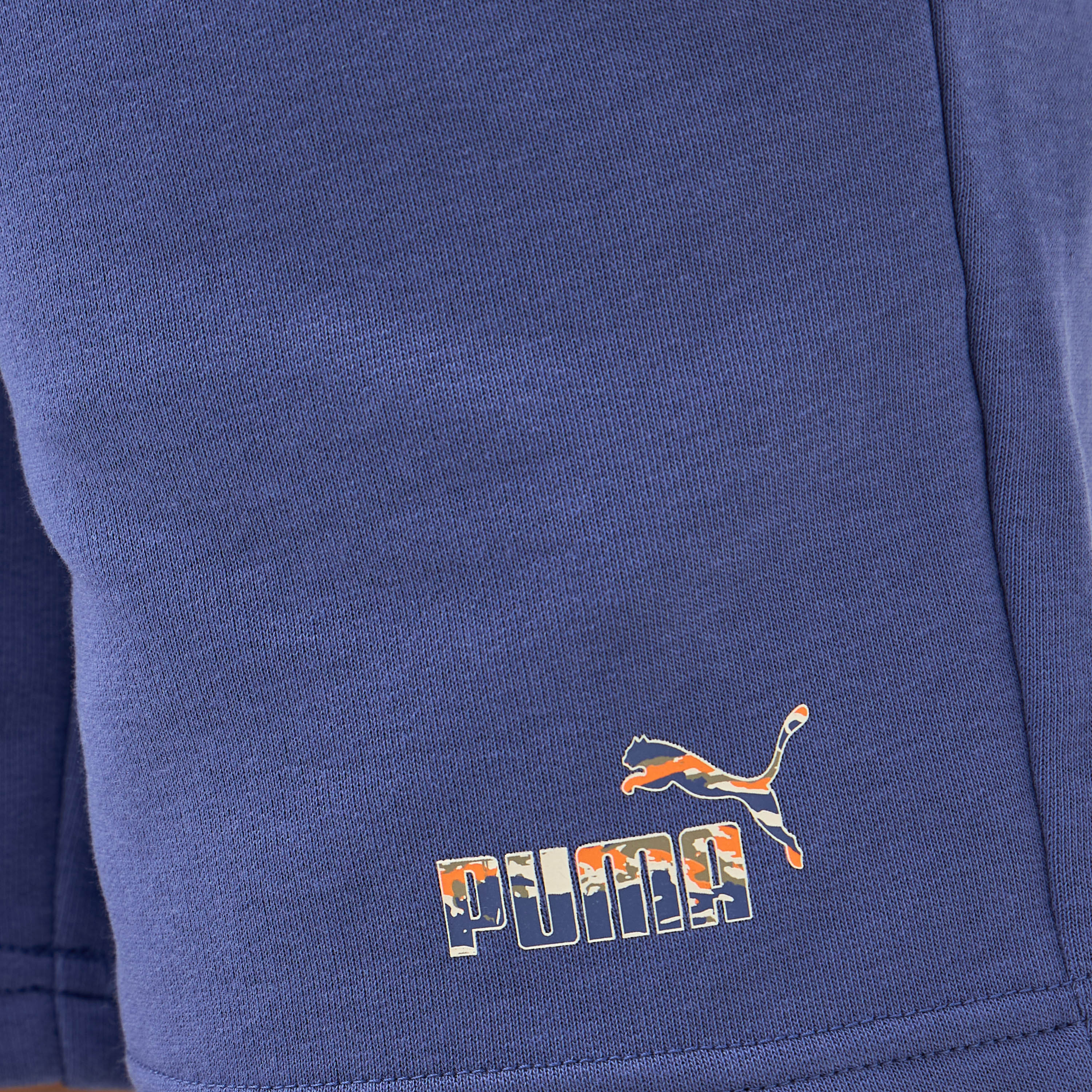 PUMA Logo Print Shorts with Elasticated Waist-boys-clothing-sportswear-bottoms-image-5