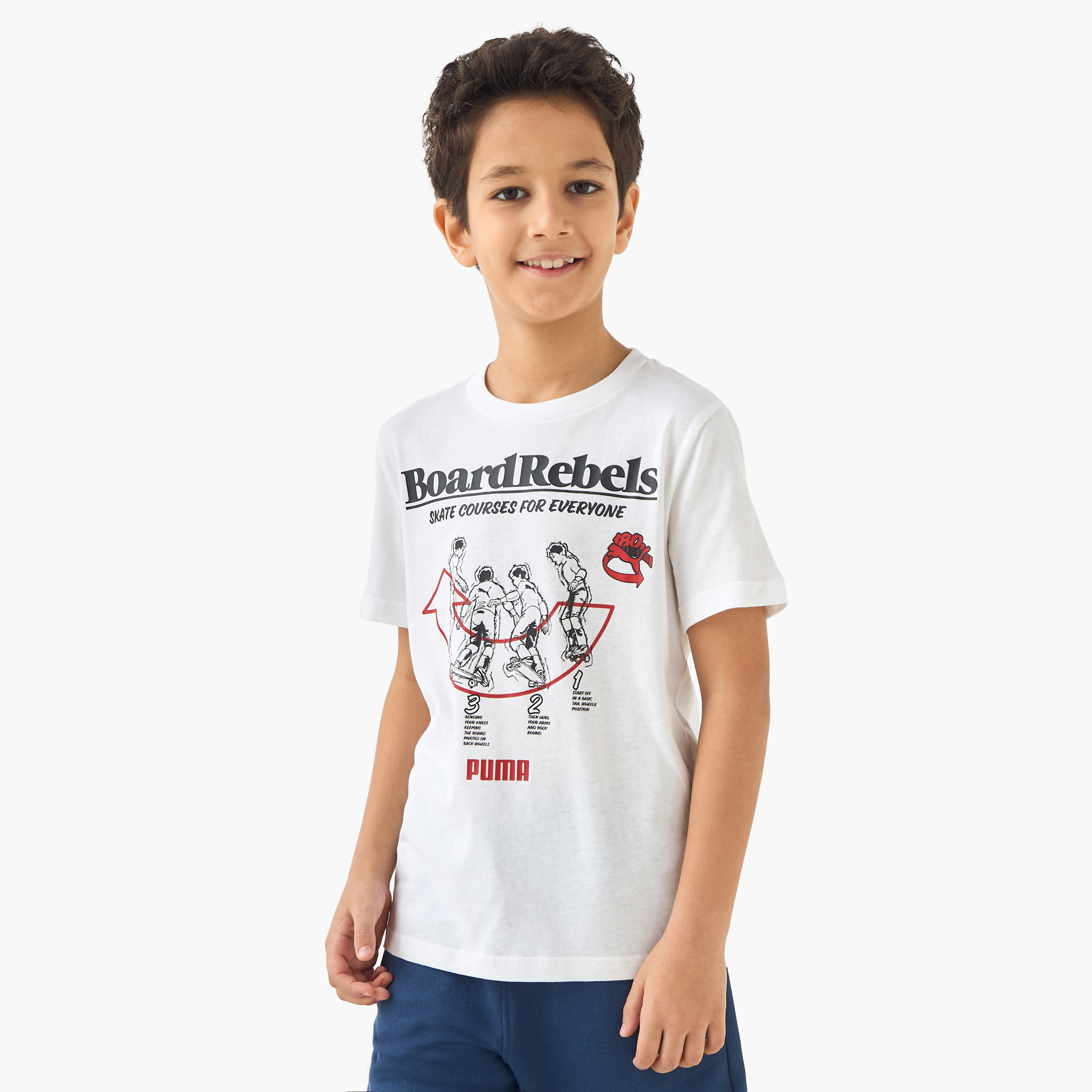 PUMA Graphic Print T-shirt with Short Sleeves-boys-clothing-sportswear-tops-image-1