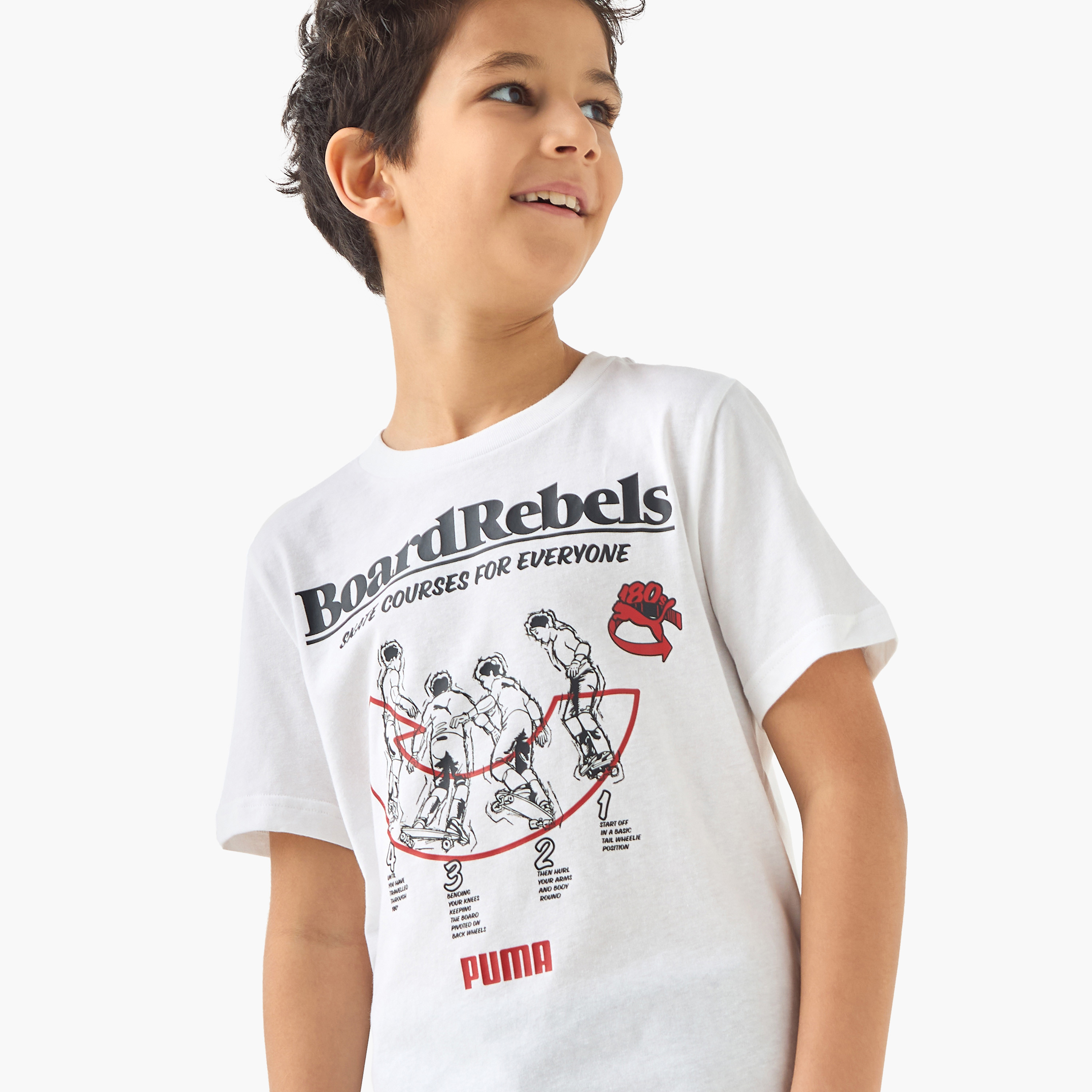 PUMA Graphic Print T-shirt with Short Sleeves-boys-clothing-sportswear-tops-image-4