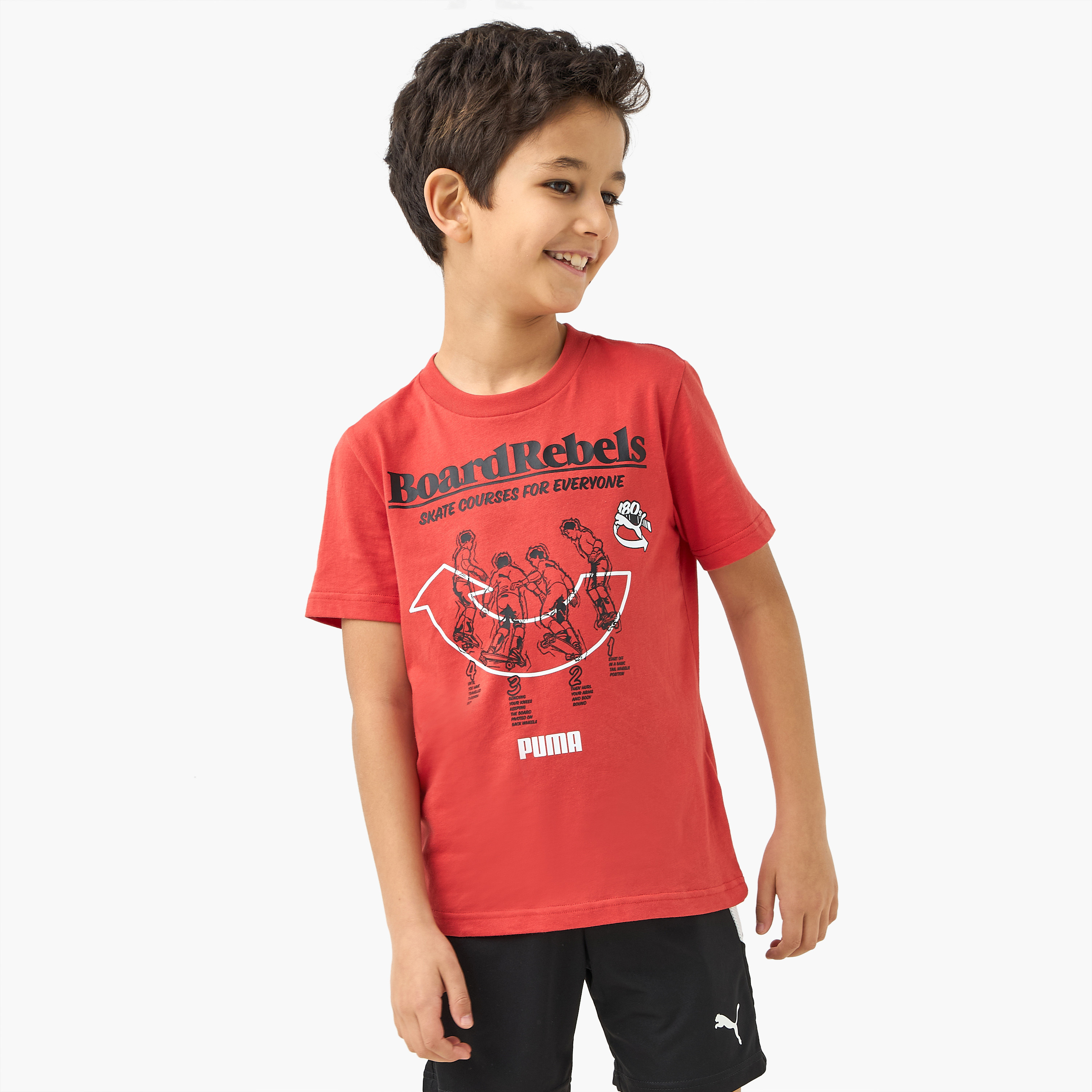 PUMA Graphic Print T-shirt with Short Sleeves-boys-clothing-sportswear-tops-image-1