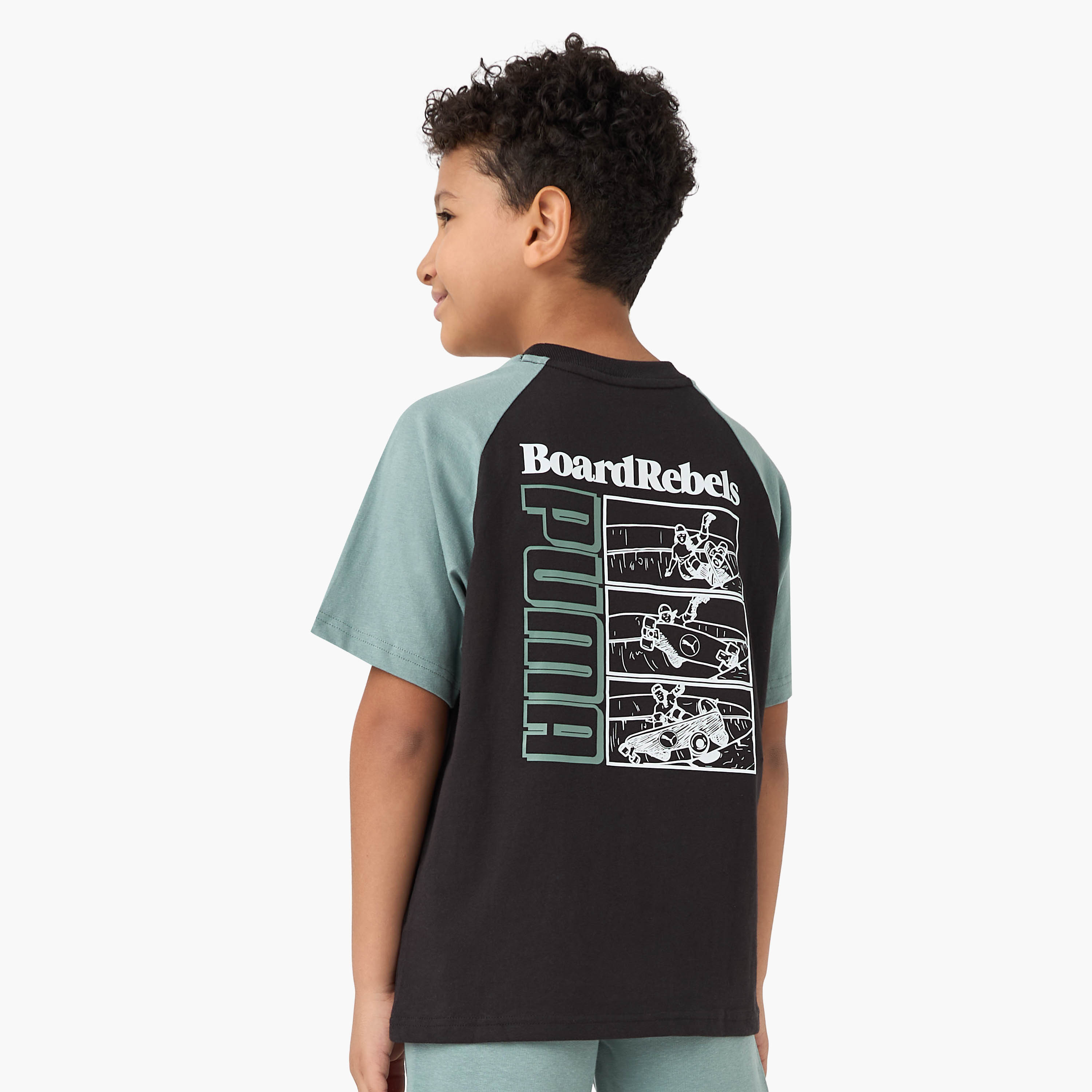 PUMA Graphic Print T-shirt with Short Sleeves-boys-clothing-sportswear-tops-image-1