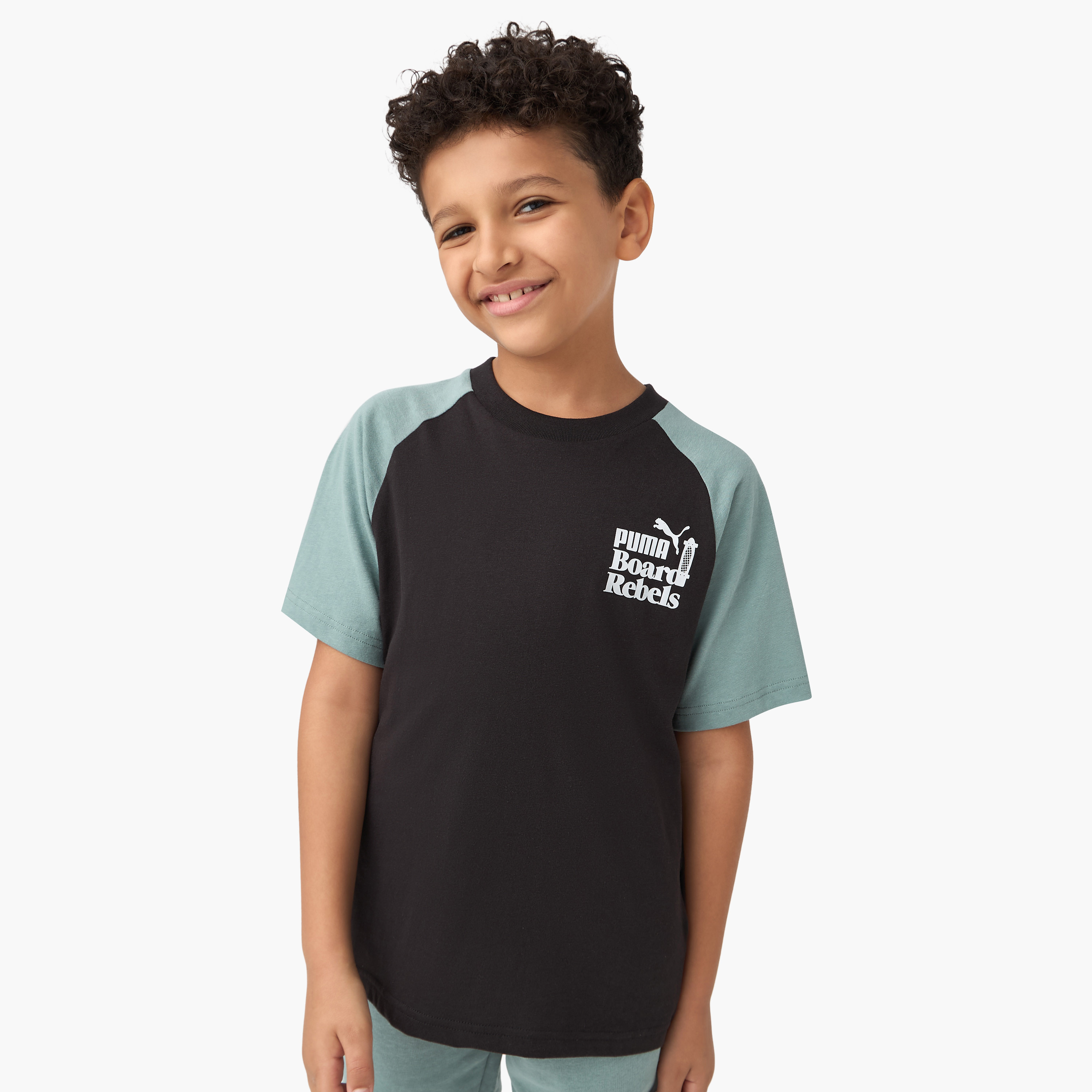 PUMA Graphic Print T-shirt with Short Sleeves-boys-clothing-sportswear-tops-image-3
