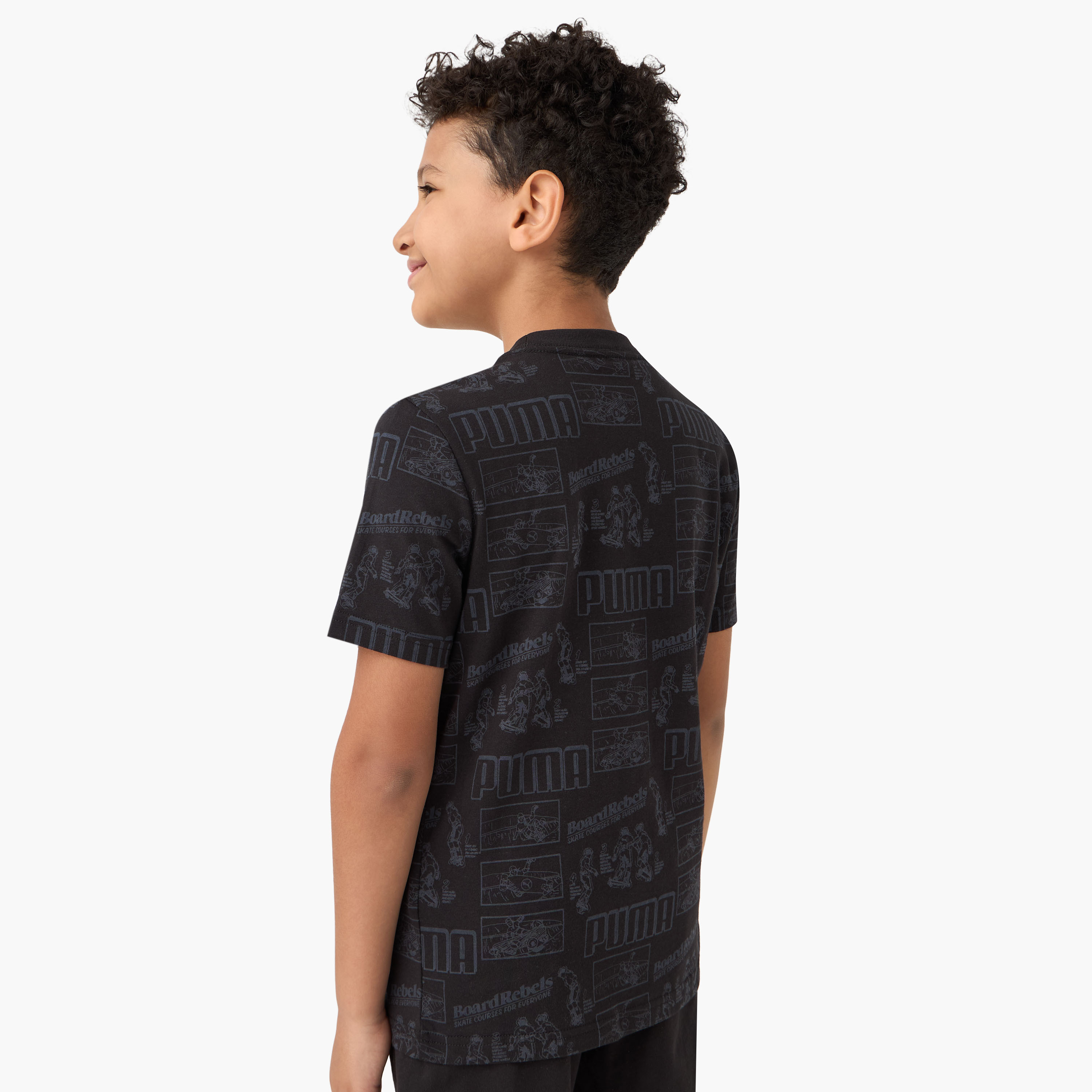PUMA Graphic Print T-shirt with Short Sleeves-sports-boys-clothing-tops-image-3
