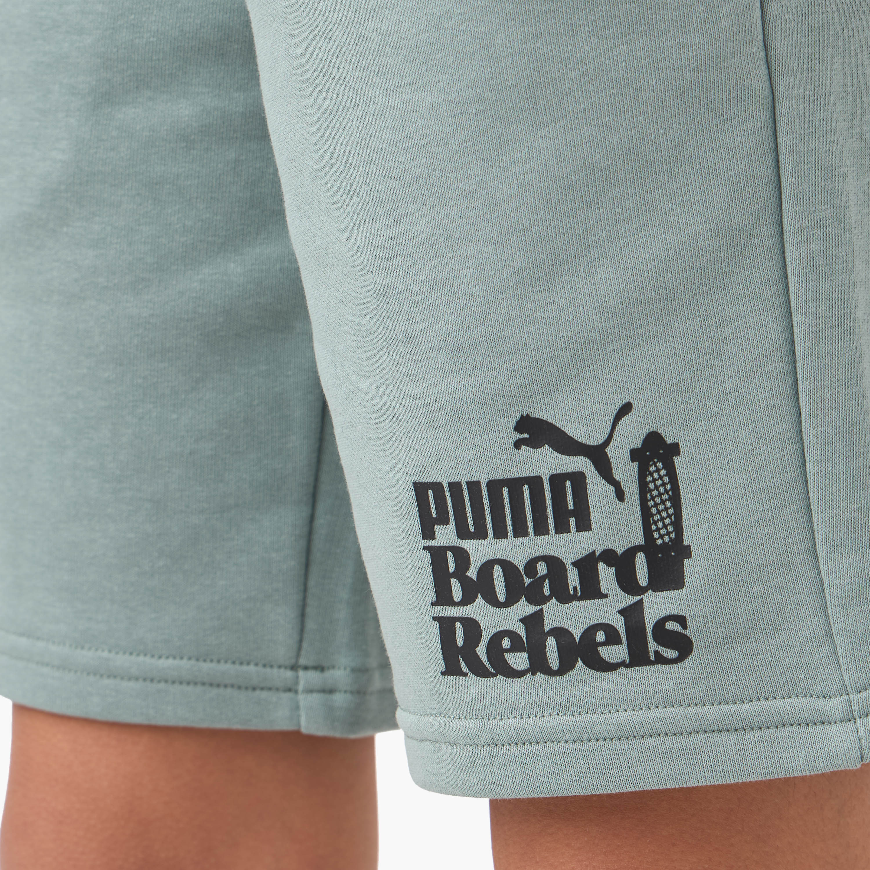 PUMA Logo Detail Shorts with Elasticated Waistband-boys-clothing-sportswear-bottoms-image-4