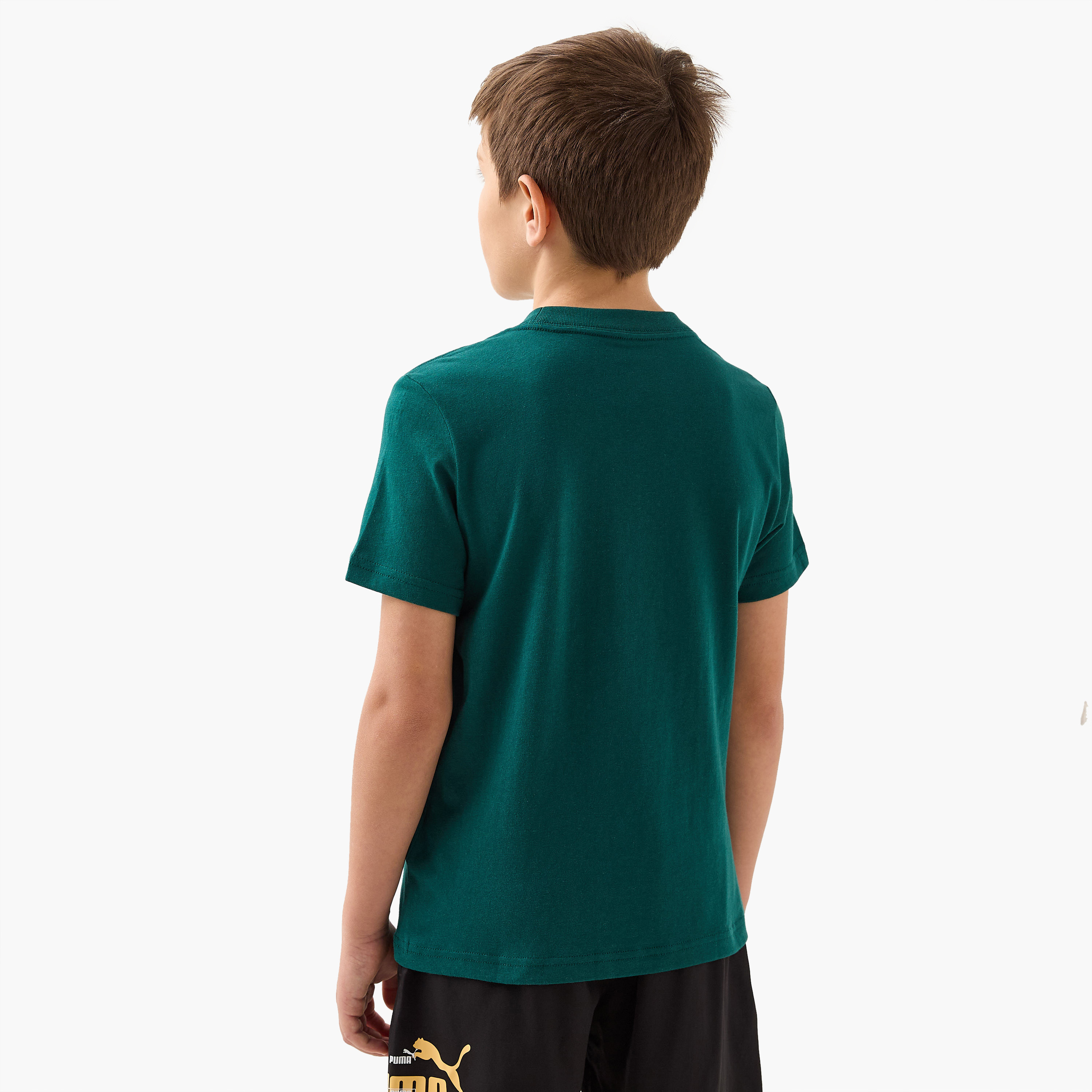 PUMA Logo Print T-shirt with Short Sleeves-sports-boys-clothing-tops-image-3