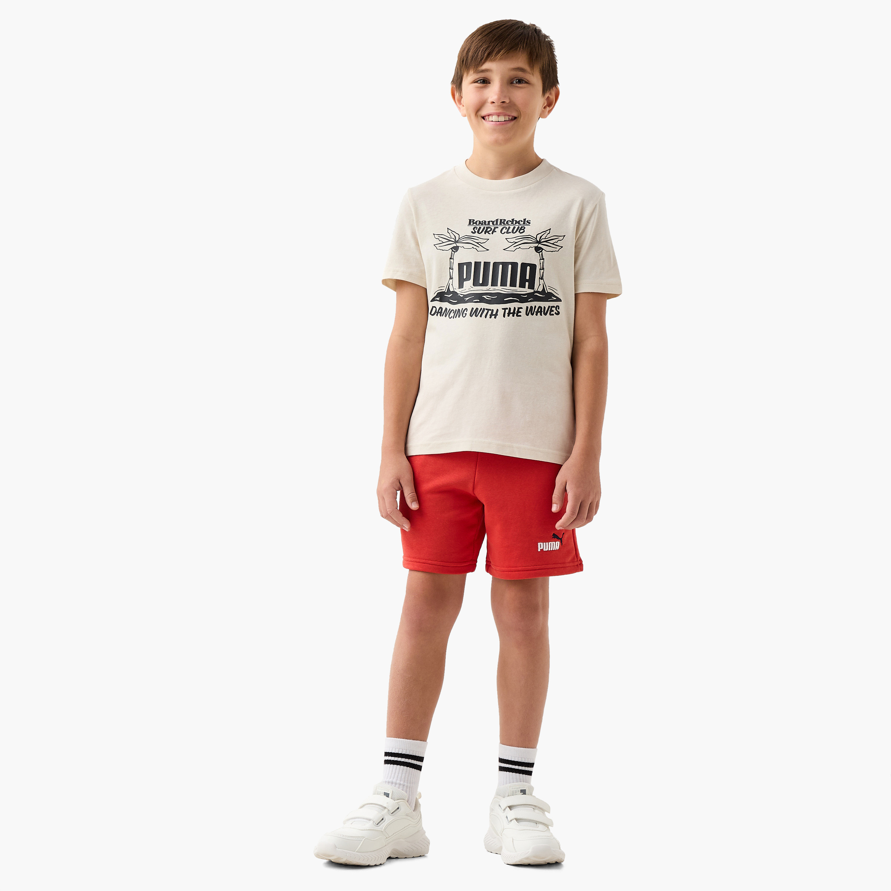 PUMA Logo Print T-shirt with Short Sleeves-boys-clothing-sportswear-tops-image-2