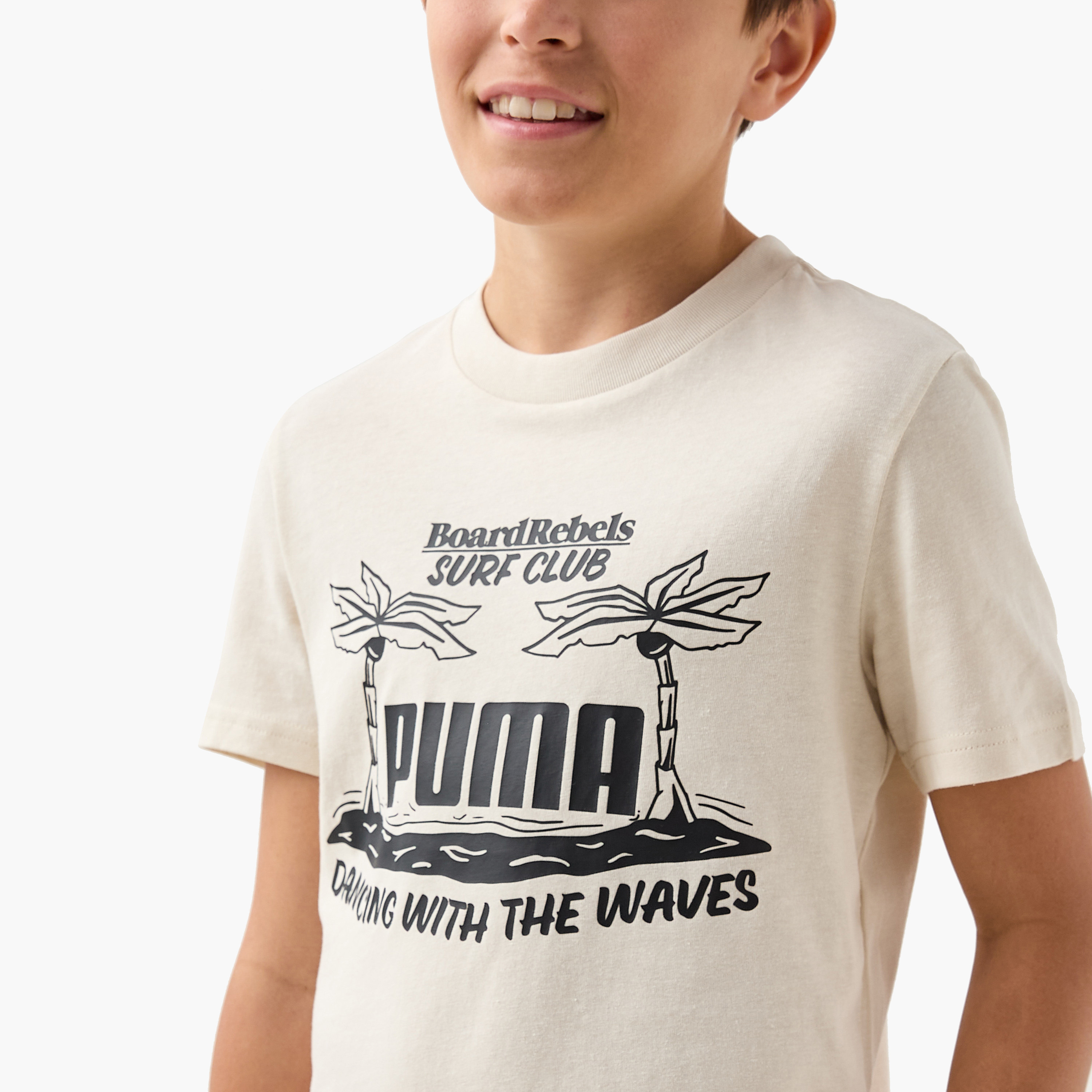 PUMA Logo Print T-shirt with Short Sleeves-boys-clothing-sportswear-tops-image-4