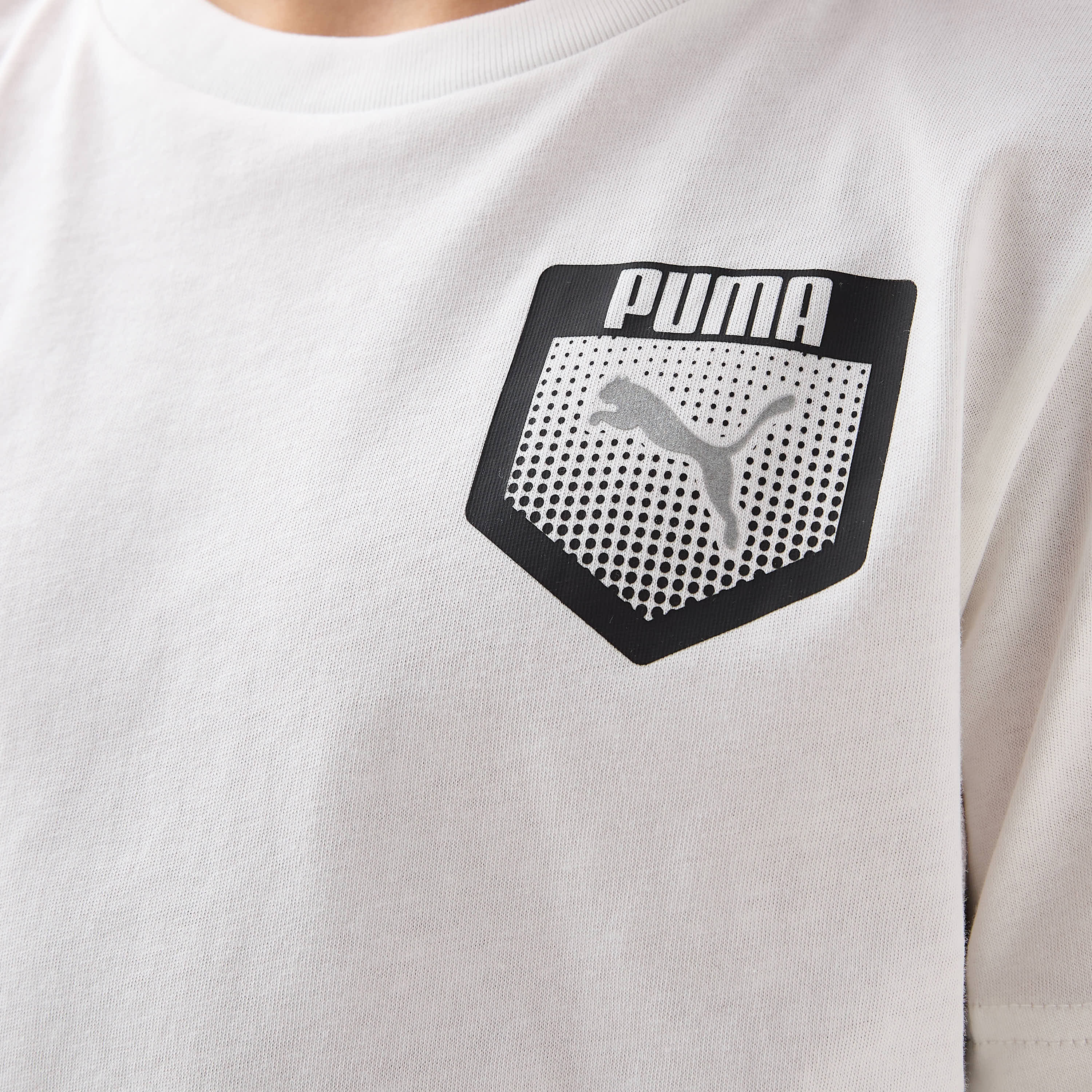 PUMA Logo Print T-shirt with Short Sleeves-boys-clothing-sportswear-tops-image-5