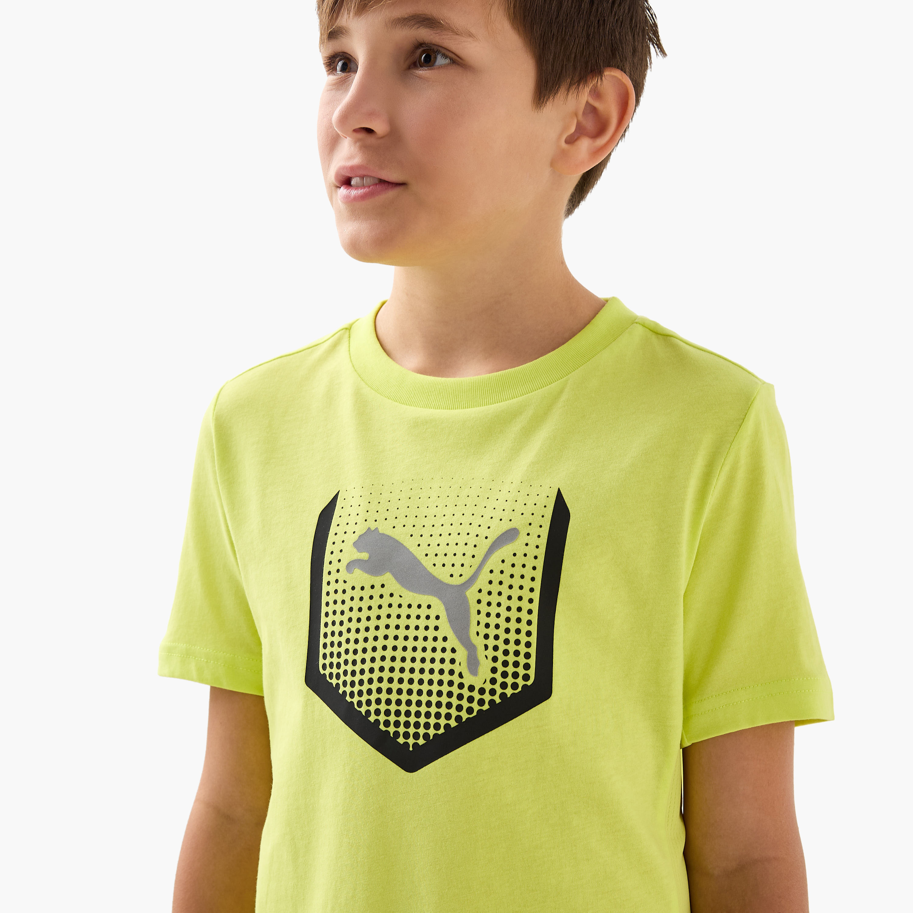 PUMA Logo Print T-shirt with Short Sleeves-boys-clothing-sportswear-tops-image-4
