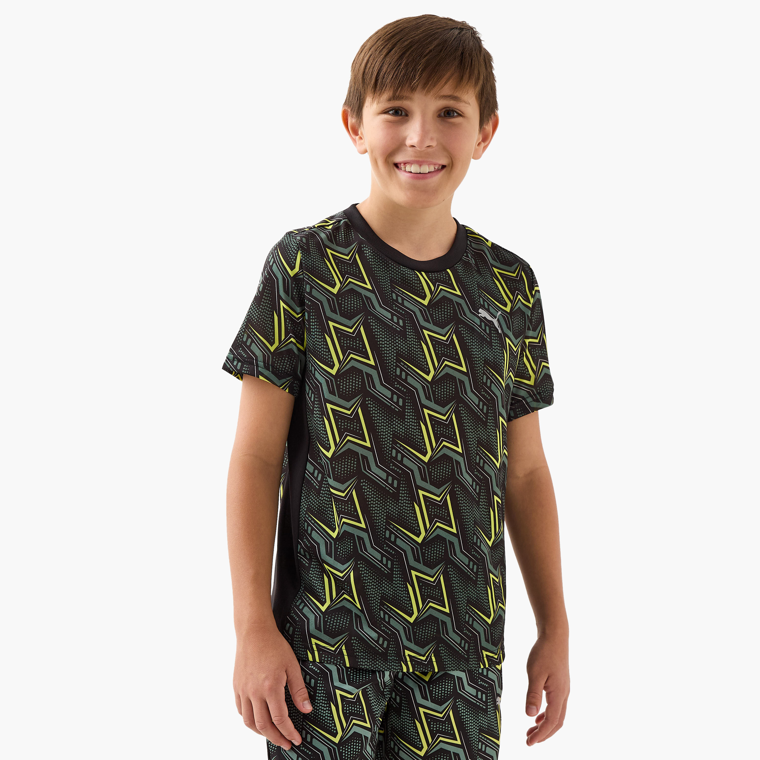 PUMA All-Over Print T-shirt with Short Sleeves-boys-clothing-sportswear-tops-image-1