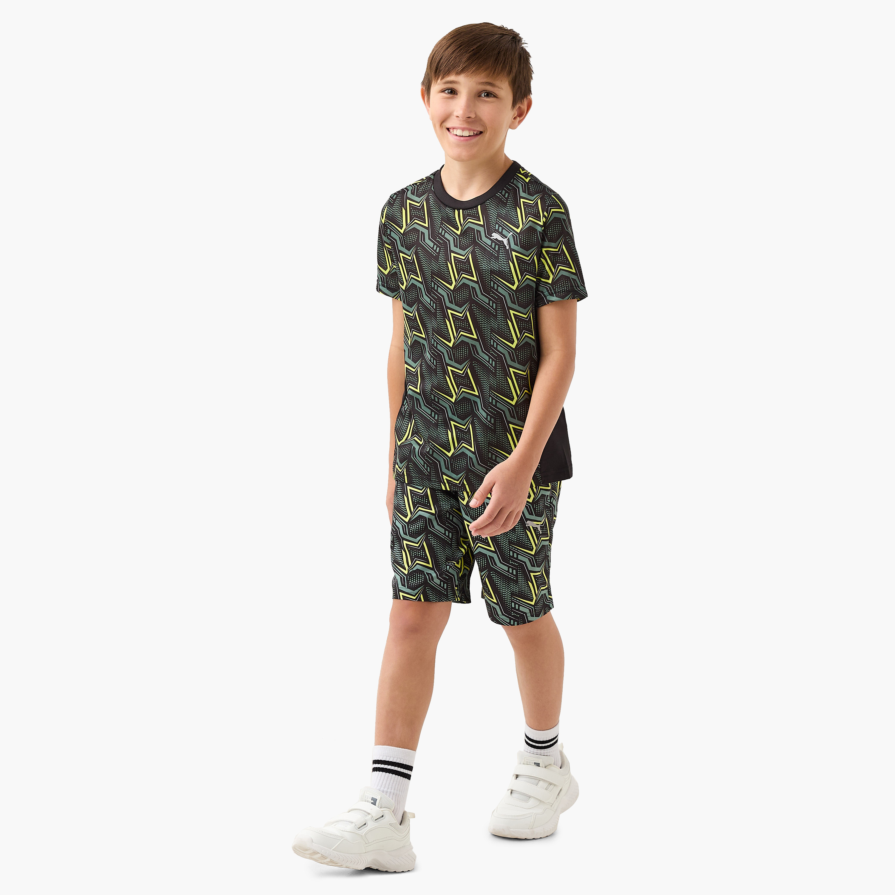 PUMA All-Over Print T-shirt with Short Sleeves-boys-clothing-sportswear-tops-image-2