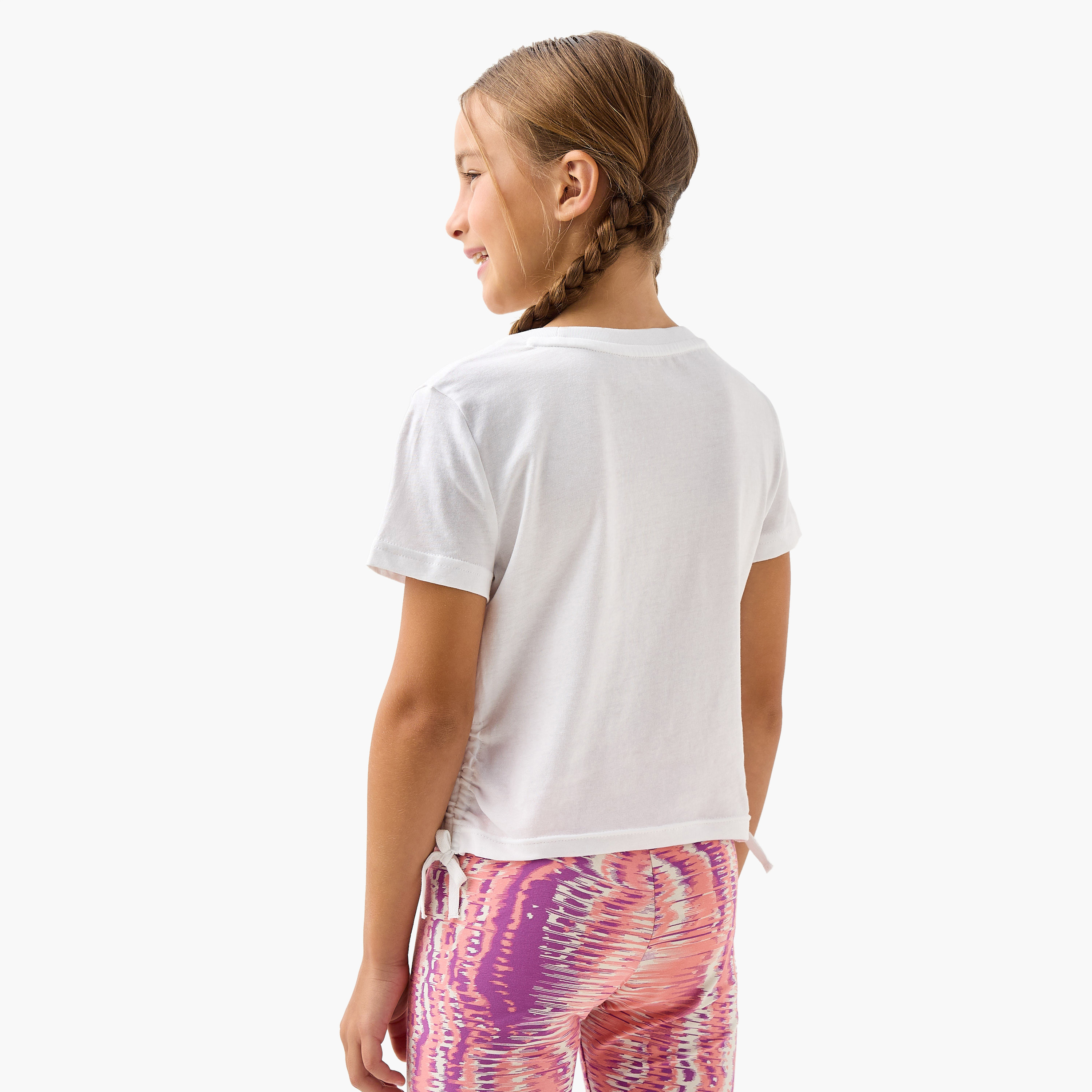 PUMA Logo Print T-shirt with Short Sleeves-girls-clothing-tshirts-image-3