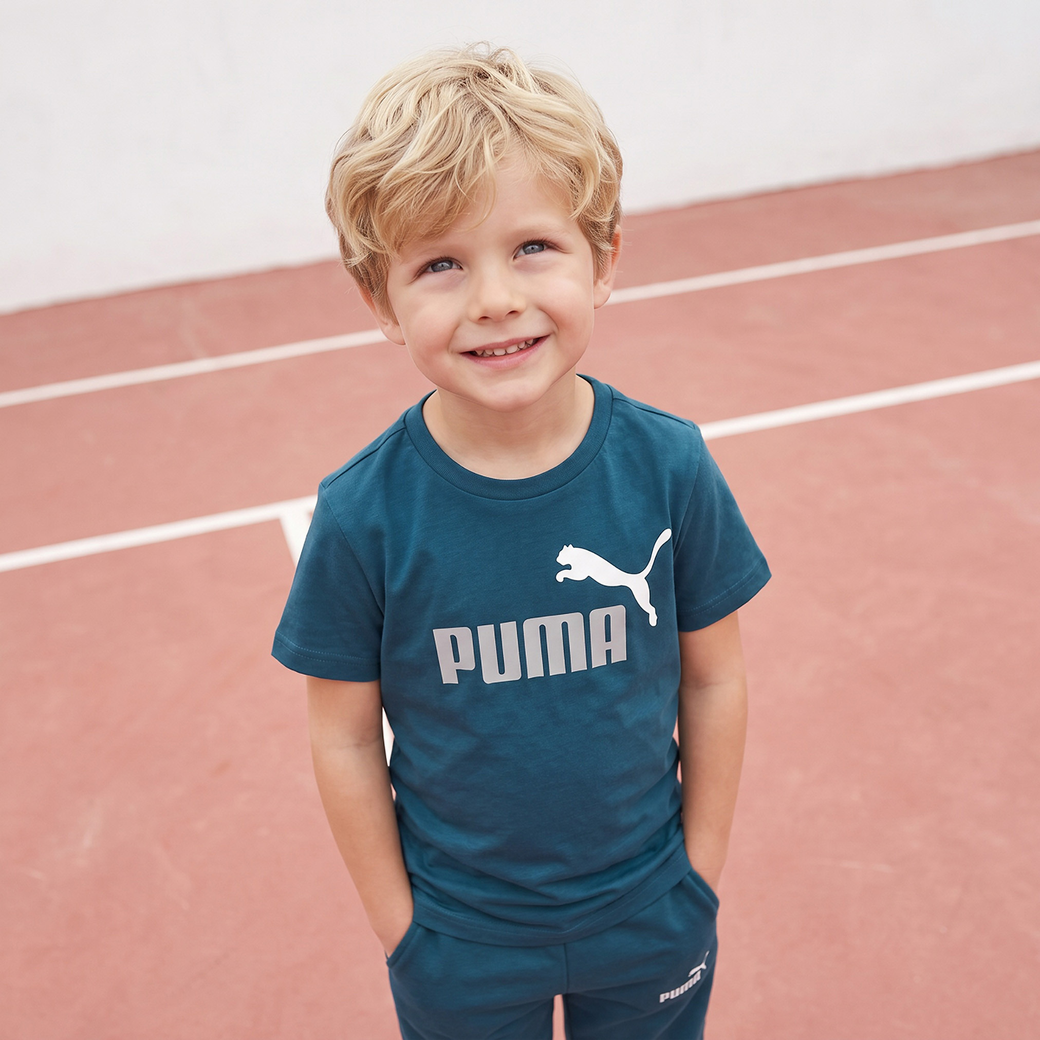تيشيرت بأكمام قصيرة وياقة ضيقة وطبعات شعار من بوما-sports-boys-clothing-tops-image-1