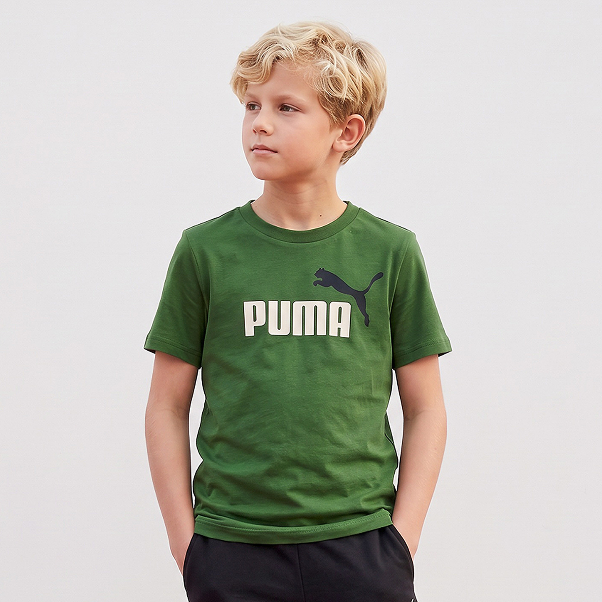 PUMA Crew Neck Short Sleeves T-shirt with Logo Print-sports-boys-clothing-tops-image-1