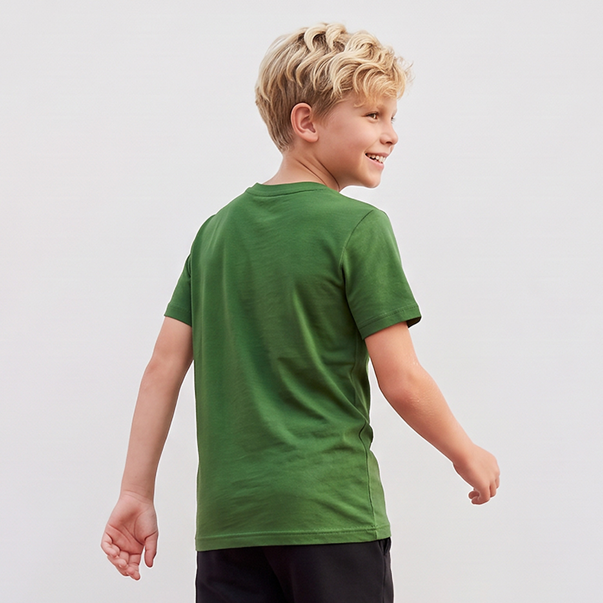 PUMA Crew Neck Short Sleeves T-shirt with Logo Print-sports-boys-clothing-tops-image-2