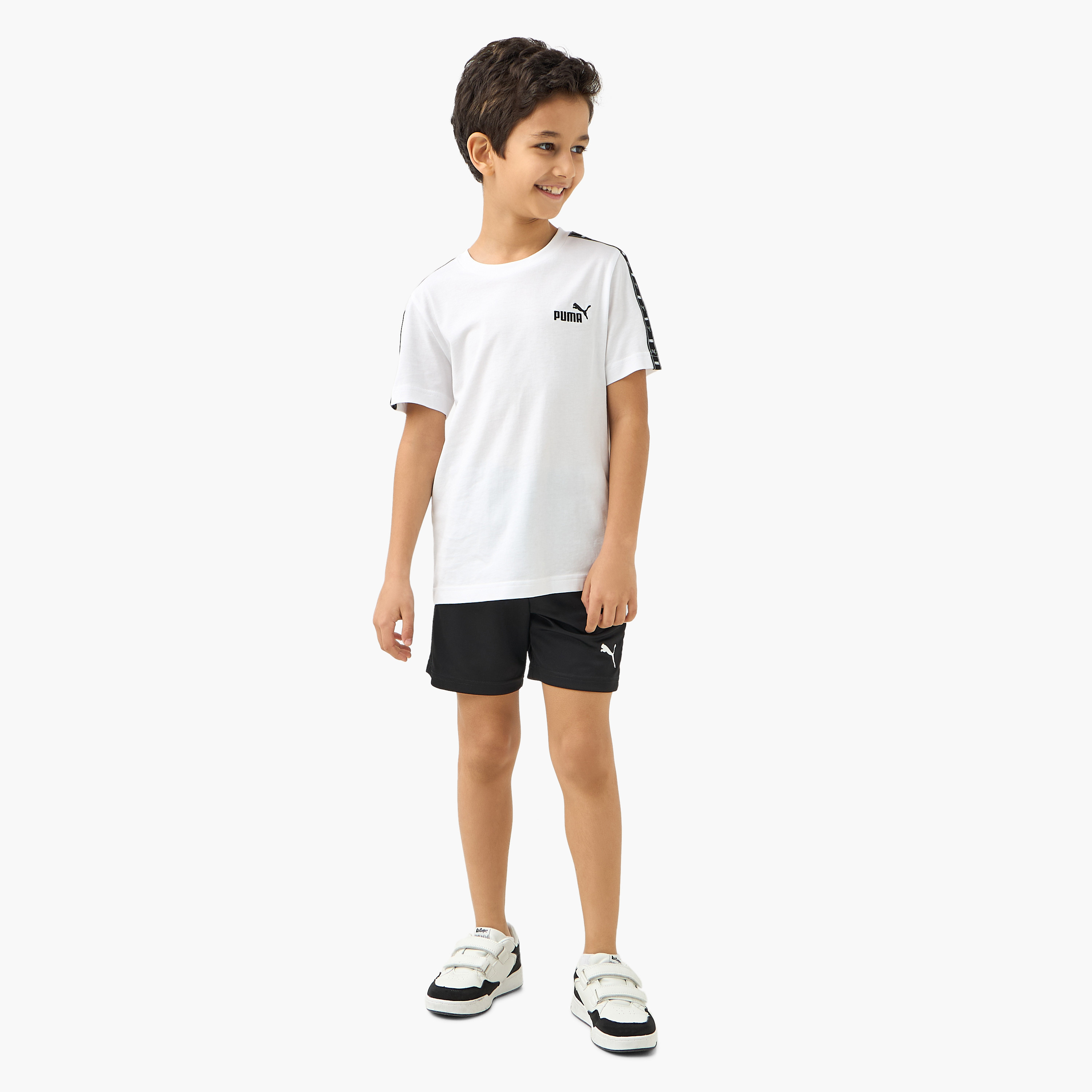 PUMA Logo Print T-shirt with Short Sleeves-boys-clothing-sportswear-tops-image-2