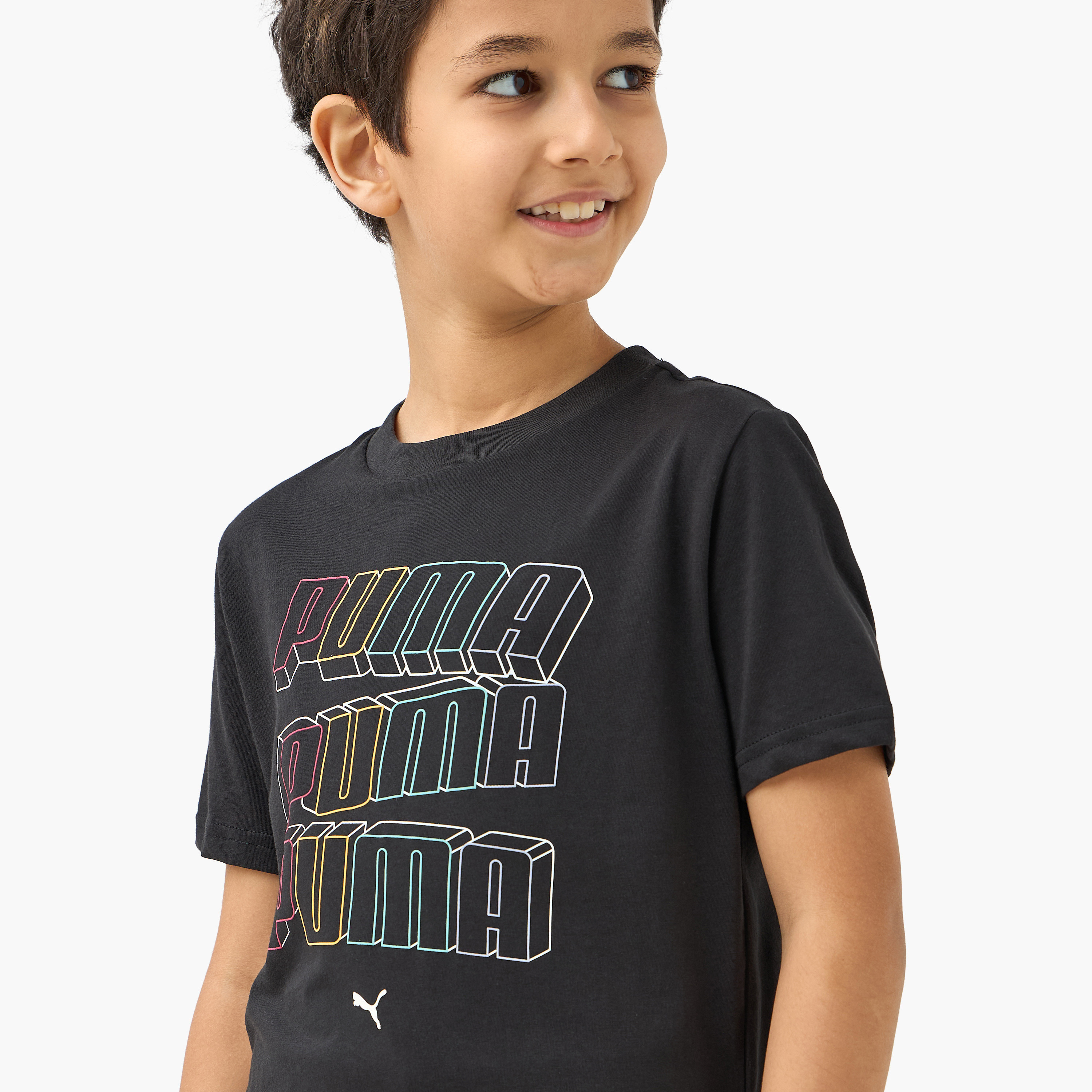PUMA Graphic Print T-shirt with Short Sleeves-boys-clothing-sportswear-tops-image-4