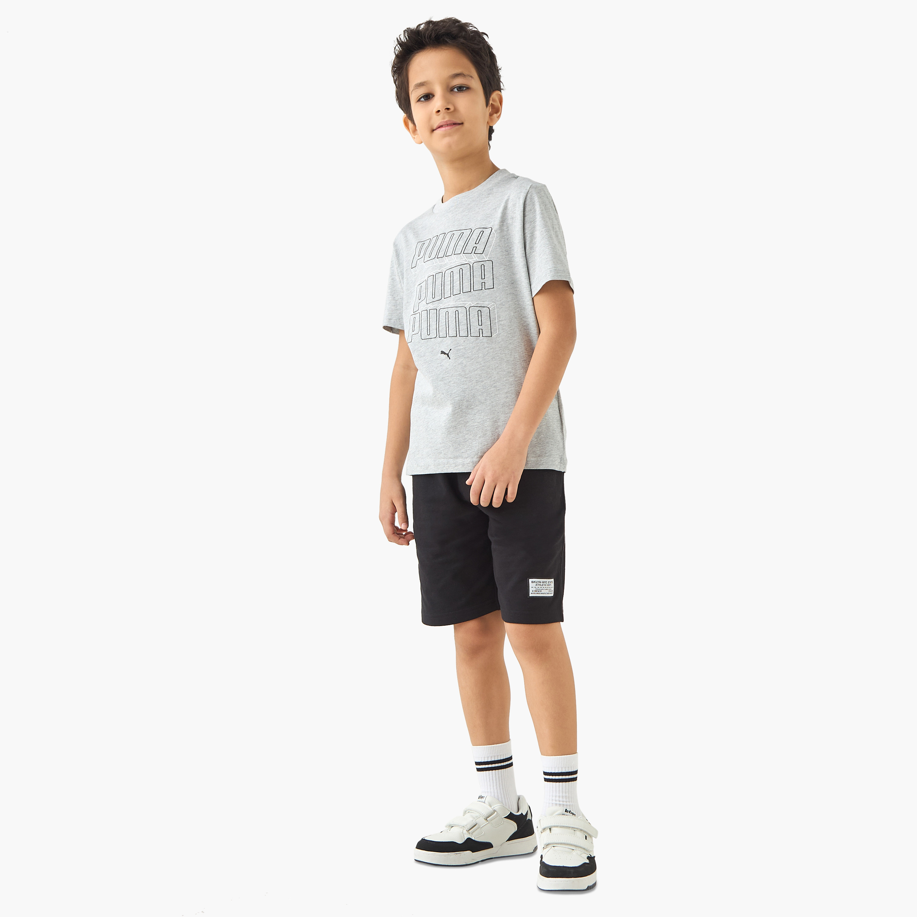 PUMA Graphic Print T-shirt with Short Sleeves-boys-clothing-sportswear-tops-image-2