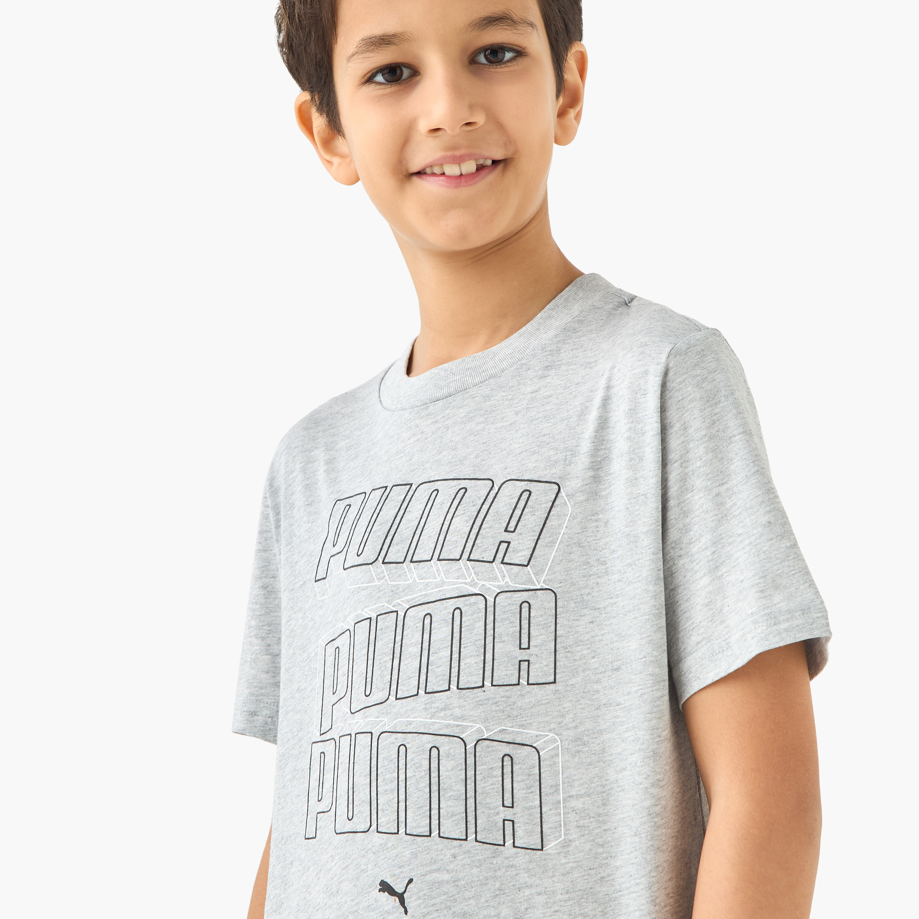 PUMA Graphic Print T-shirt with Short Sleeves-boys-clothing-sportswear-tops-image-4