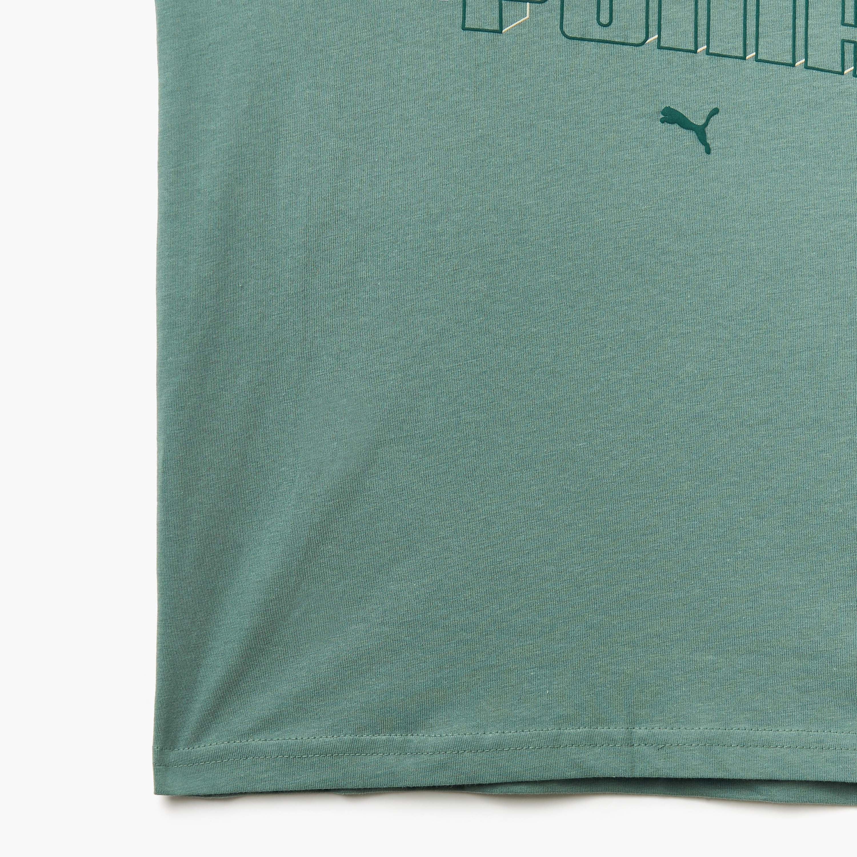 PUMA Logo Print T-shirt with Round Neck and Short Sleeves-boys-clothing-sportswear-tops-image-4