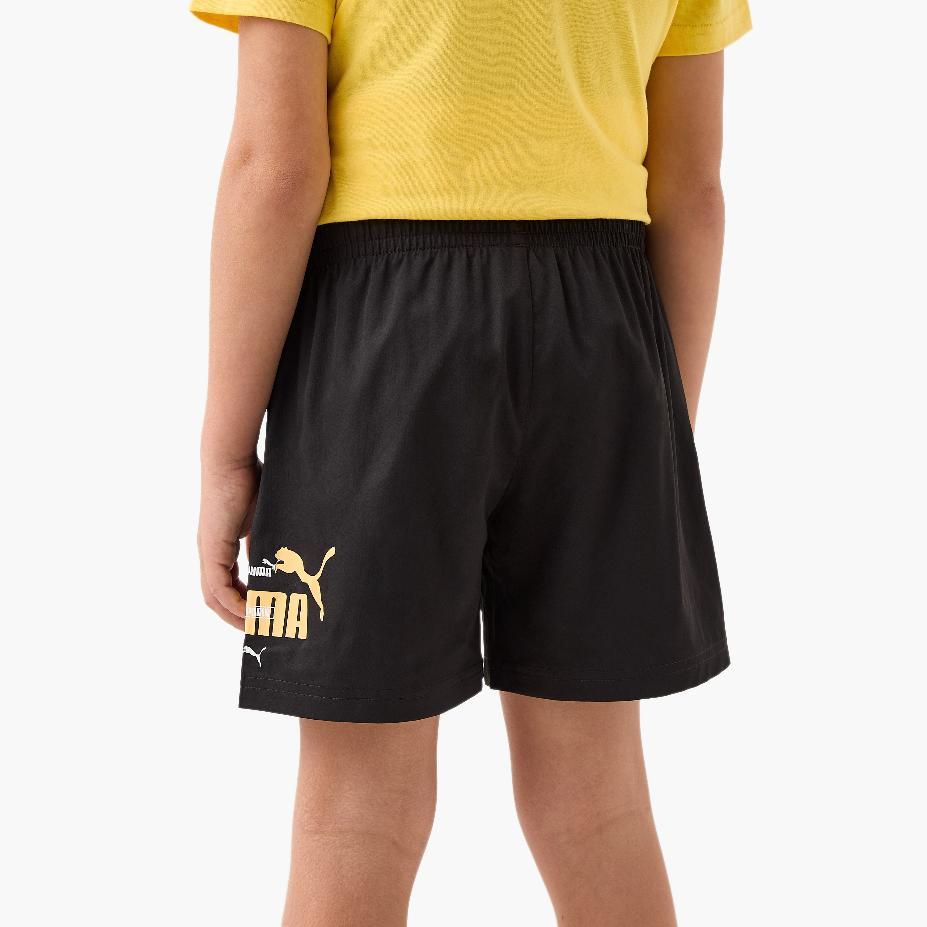 PUMA Logo Print Shorts with Pockets and Elasticated Waistband-sports-boys-clothing-bottoms-shorts-image-3