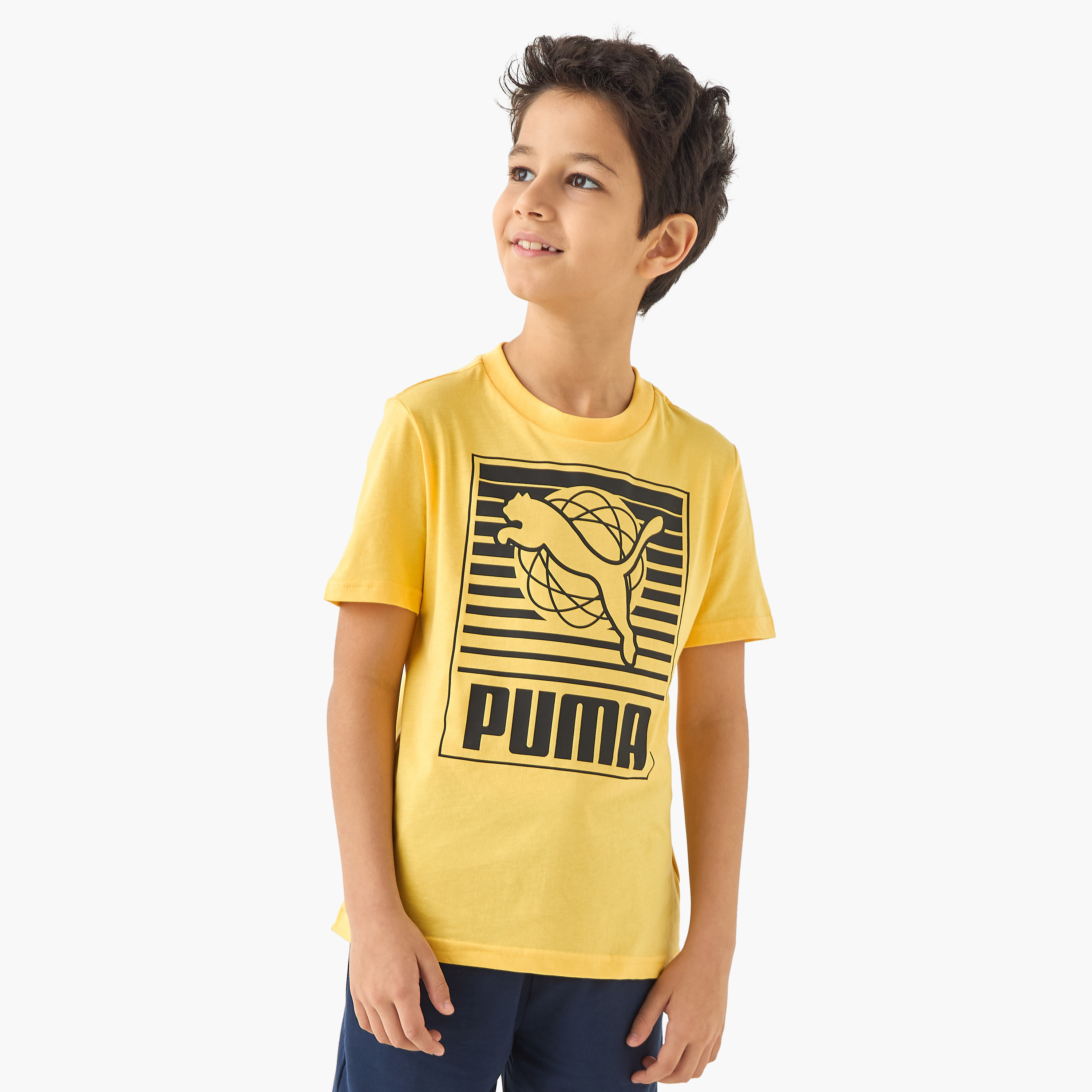 PUMA Graphic Print T-shirt with Short Sleeves-boys-clothing-sportswear-tops-image-1