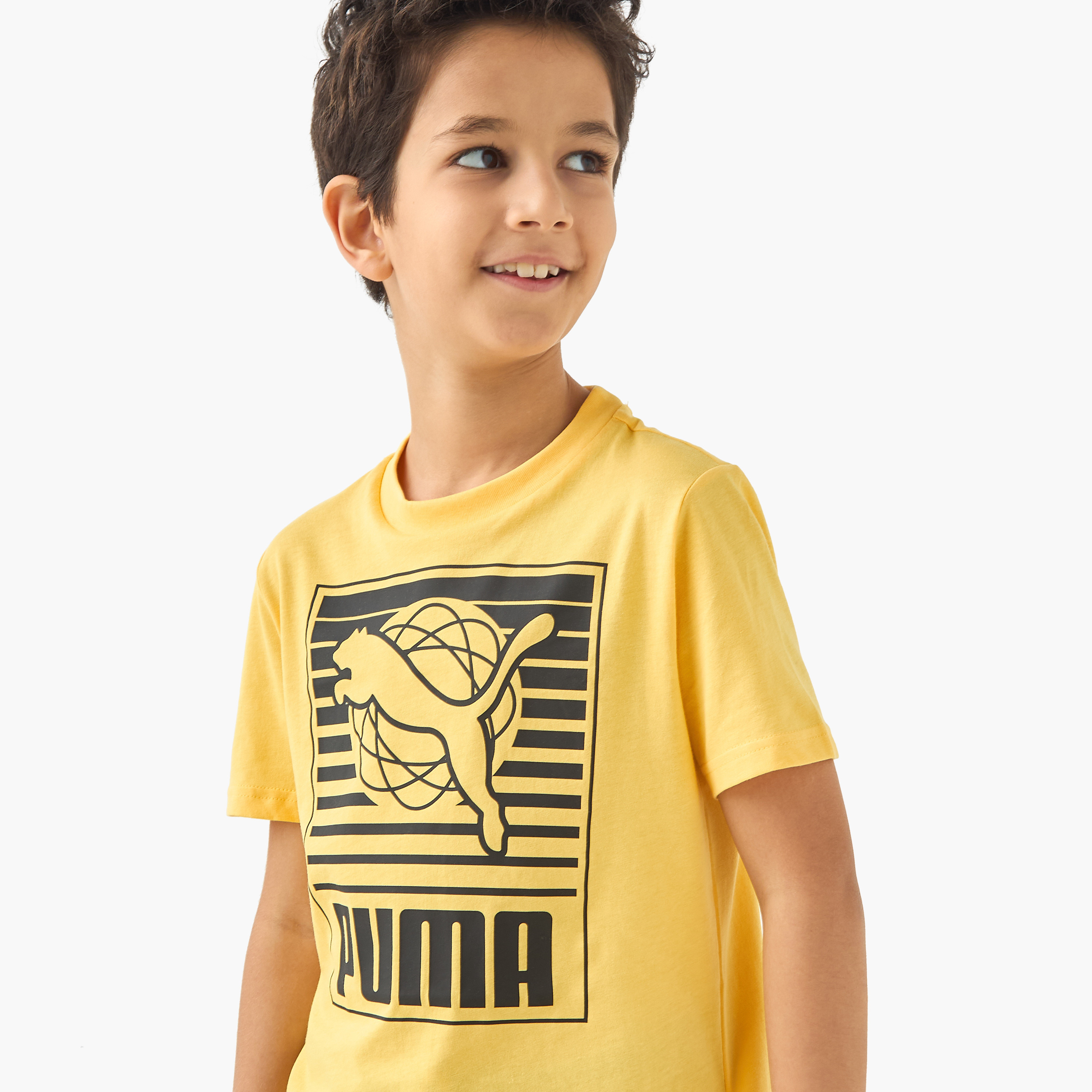 PUMA Graphic Print T-shirt with Short Sleeves-boys-clothing-sportswear-tops-image-4