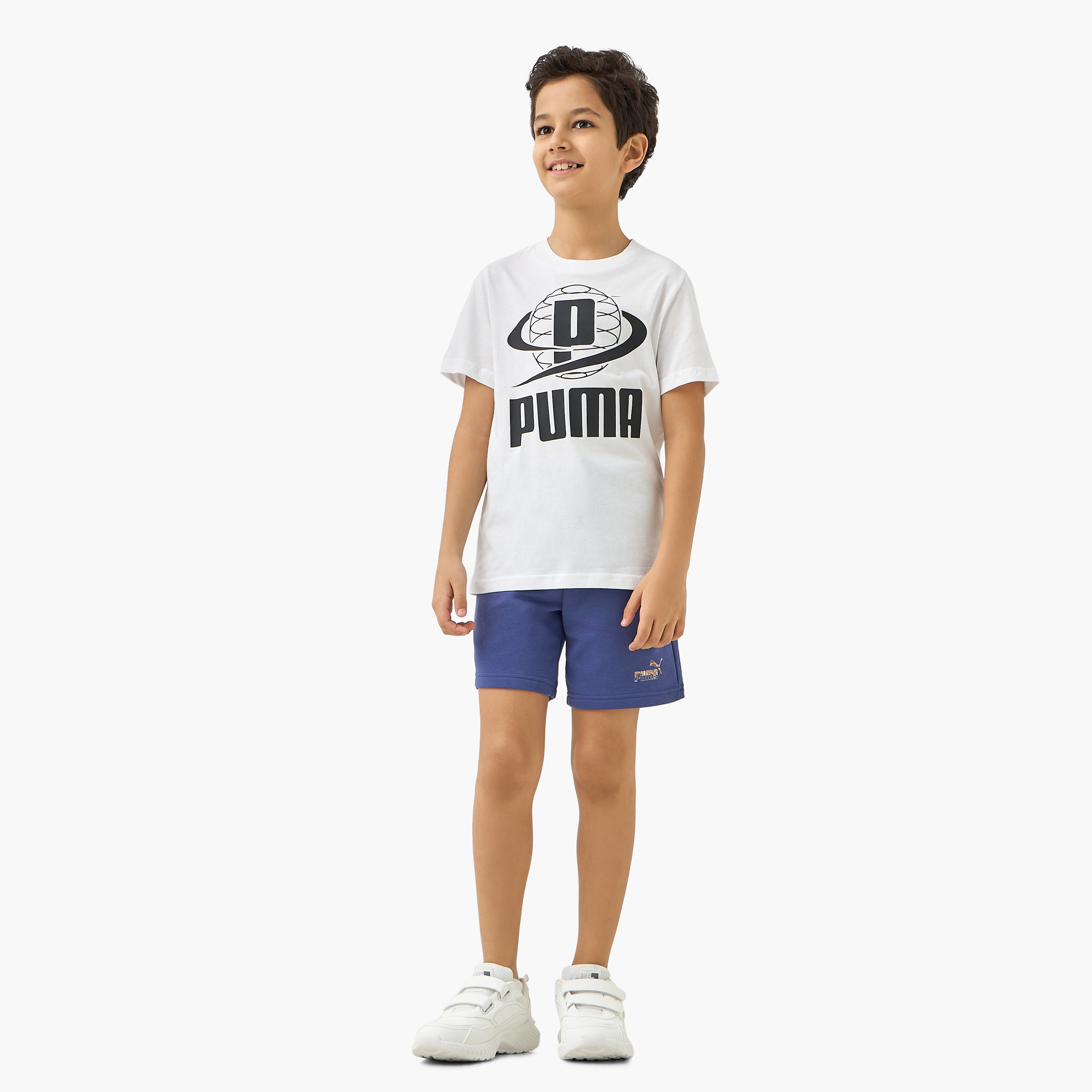 PUMA Logo Print T-shirt with Short Sleeves-boys-clothing-sportswear-tops-image-2
