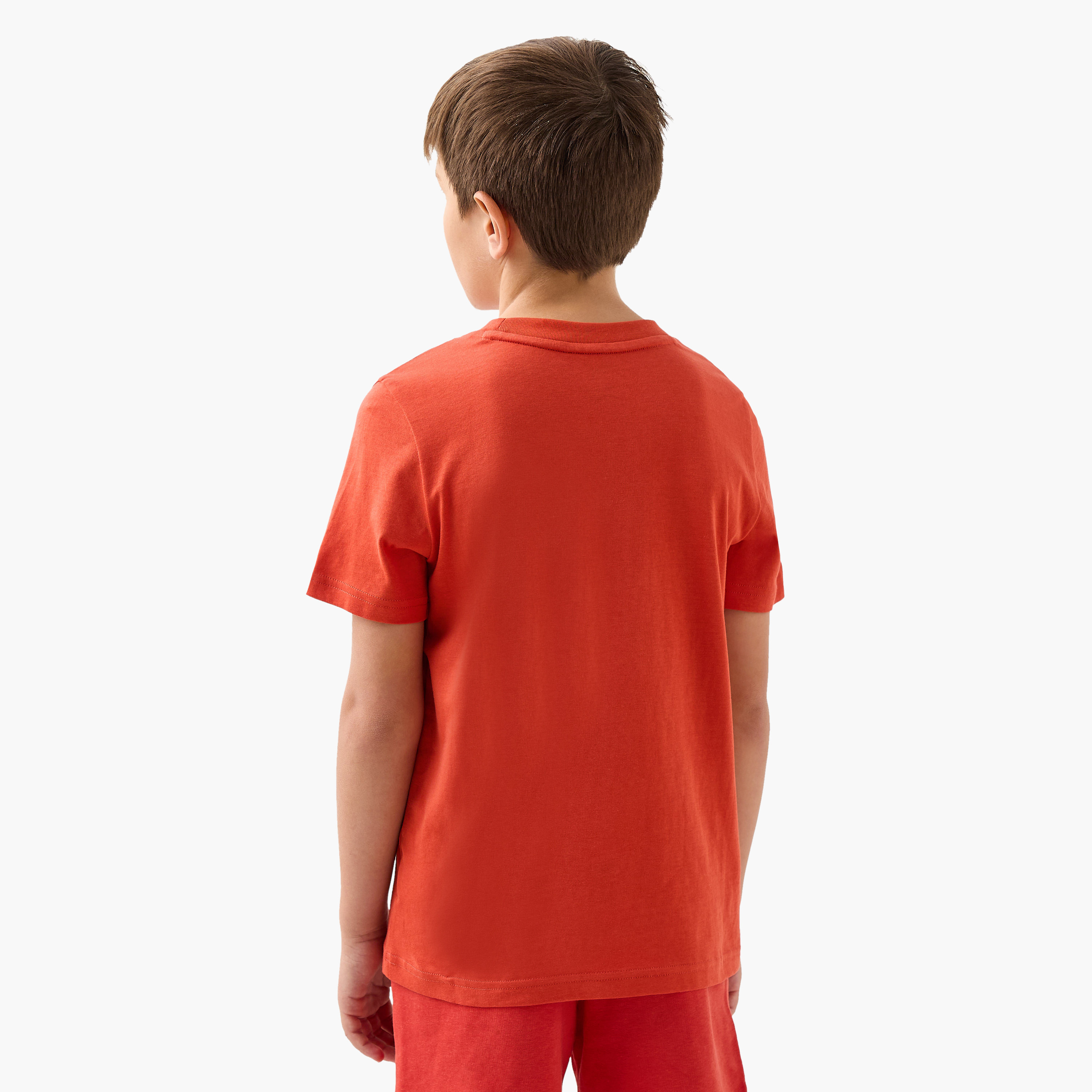 PUMA Logo Print Crew Neck T-shirt with Short Sleeves-boys-clothing-sportswear-tops-image-3