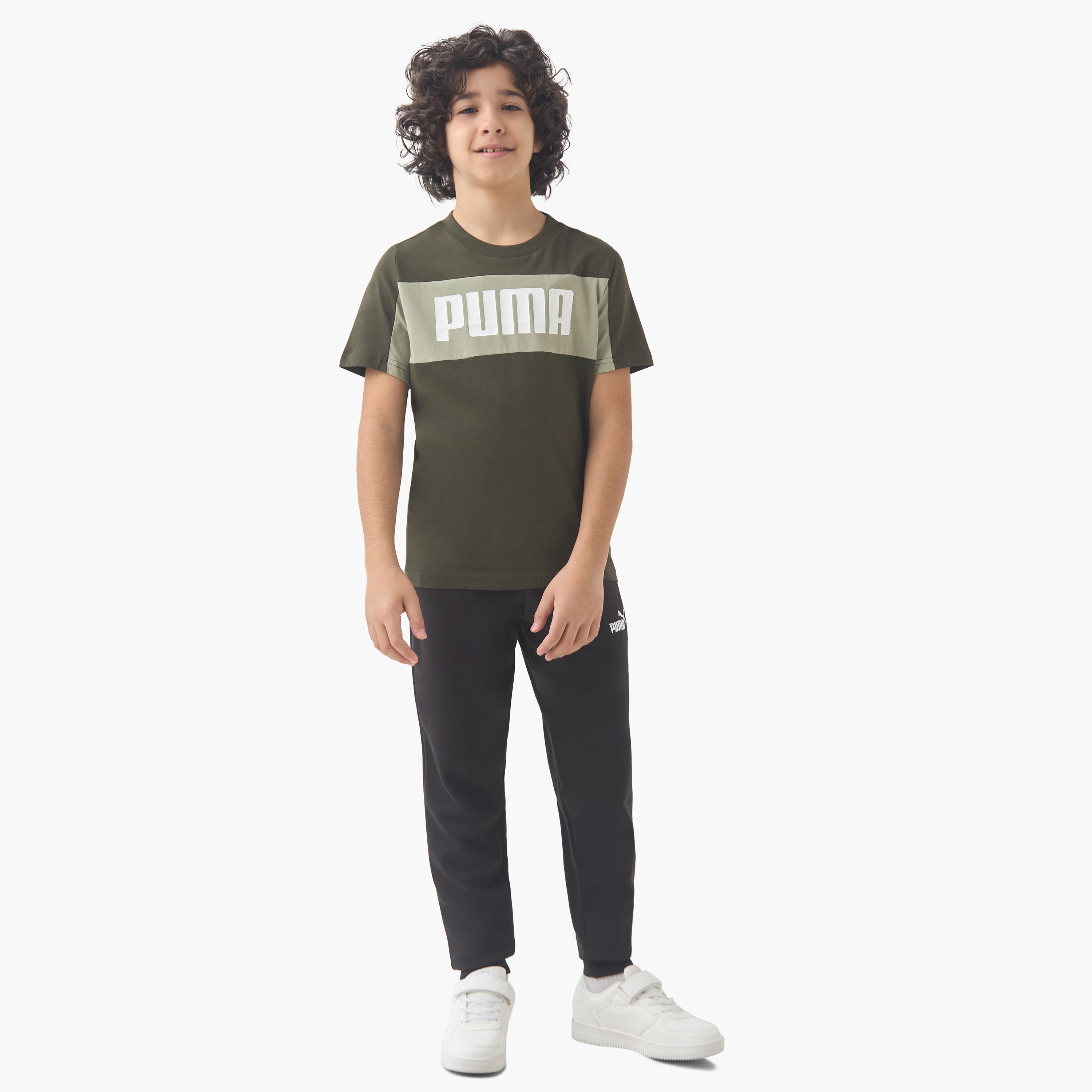 PUMA Boys Crew Neck T-shirt with Logo Print - Cotton - Short Sleeve-boys-clothing-sportswear-tops-image-2