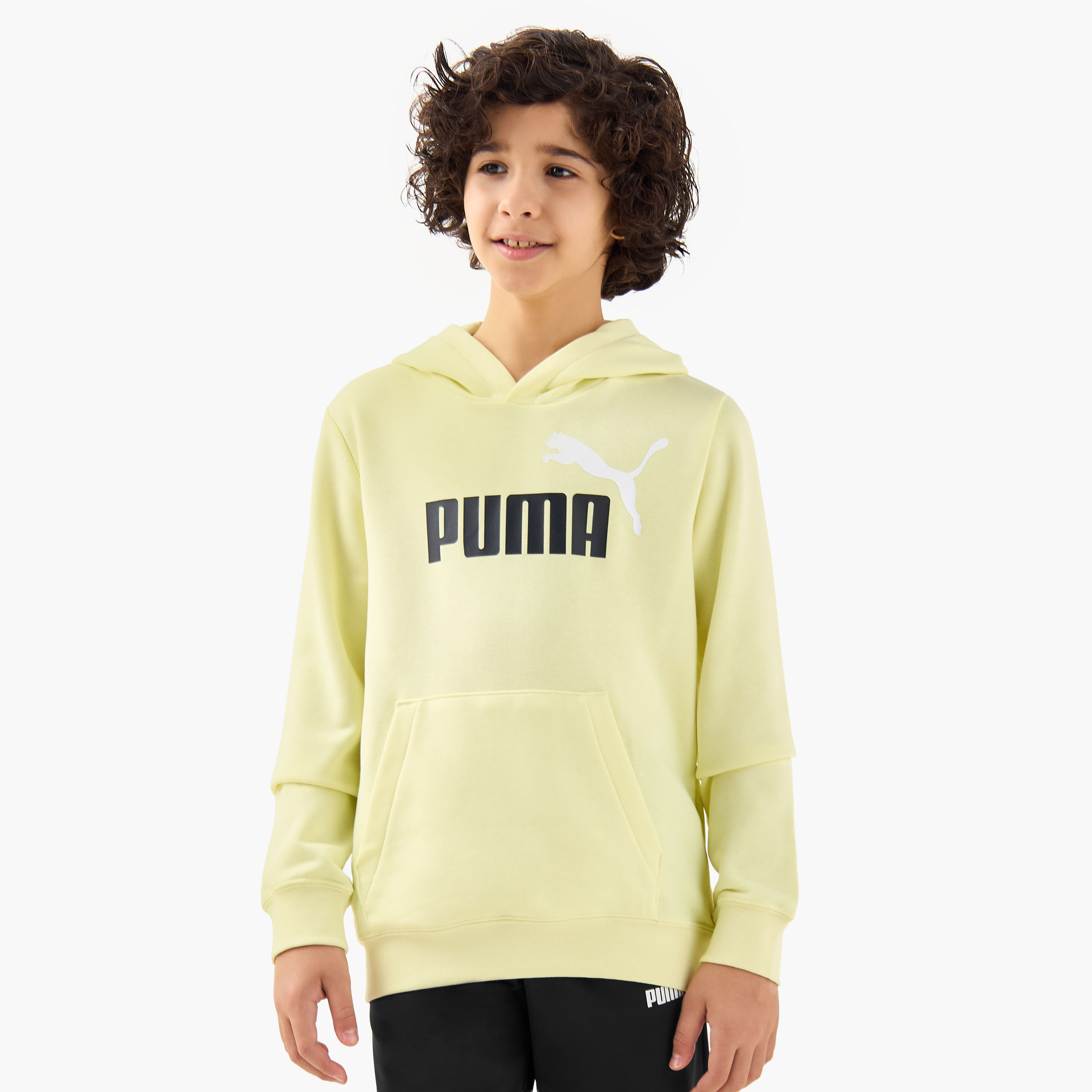 PUMA Logo Print Hooded Sweatshirt with Long Sleeves-boys-clothing-sweatshirts-image-1