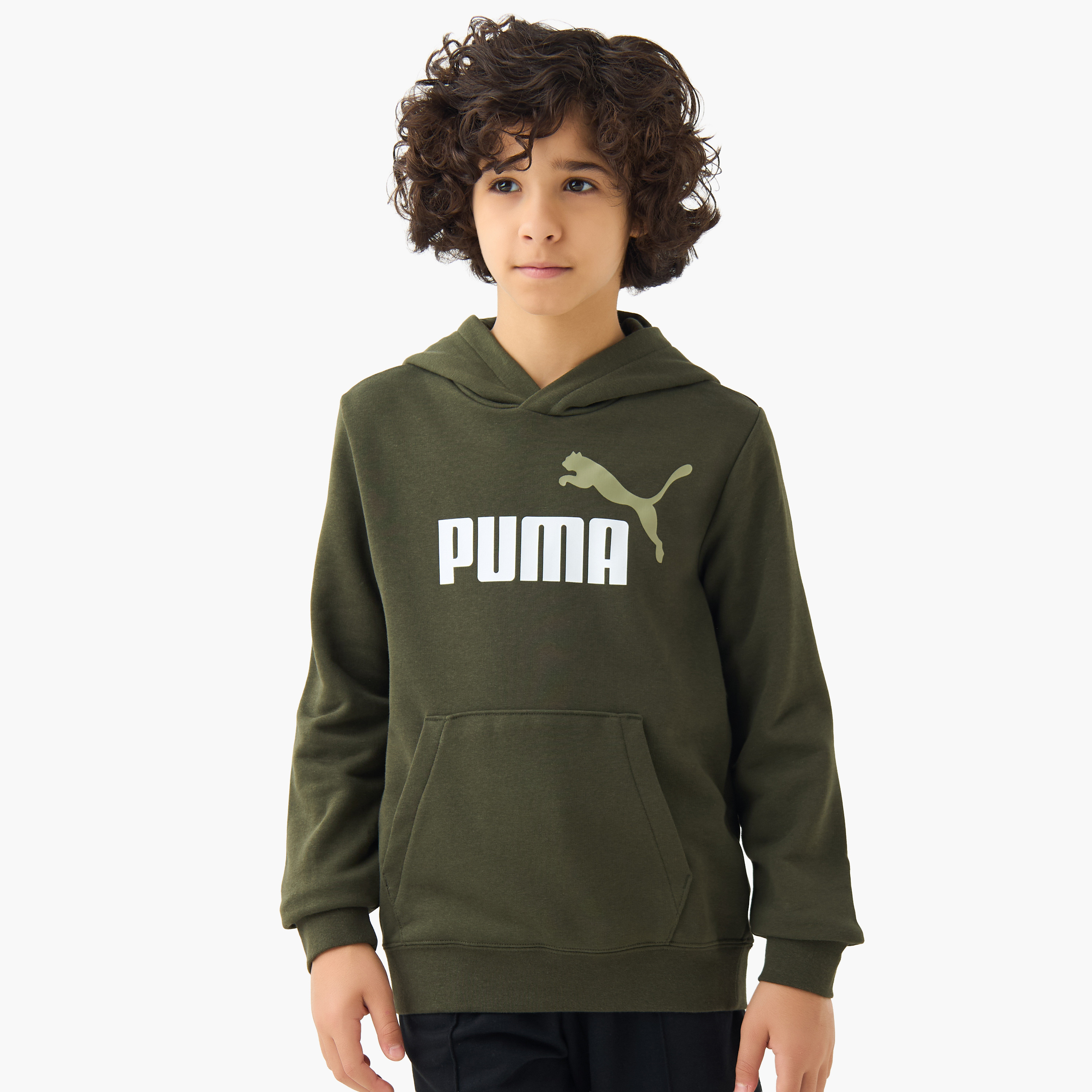 PUMA Boys Hooded Neck Sweatshirt with Kangaroo Pocket - Cotton - Long Sleeves-sports-boys-clothing-tops-image-1