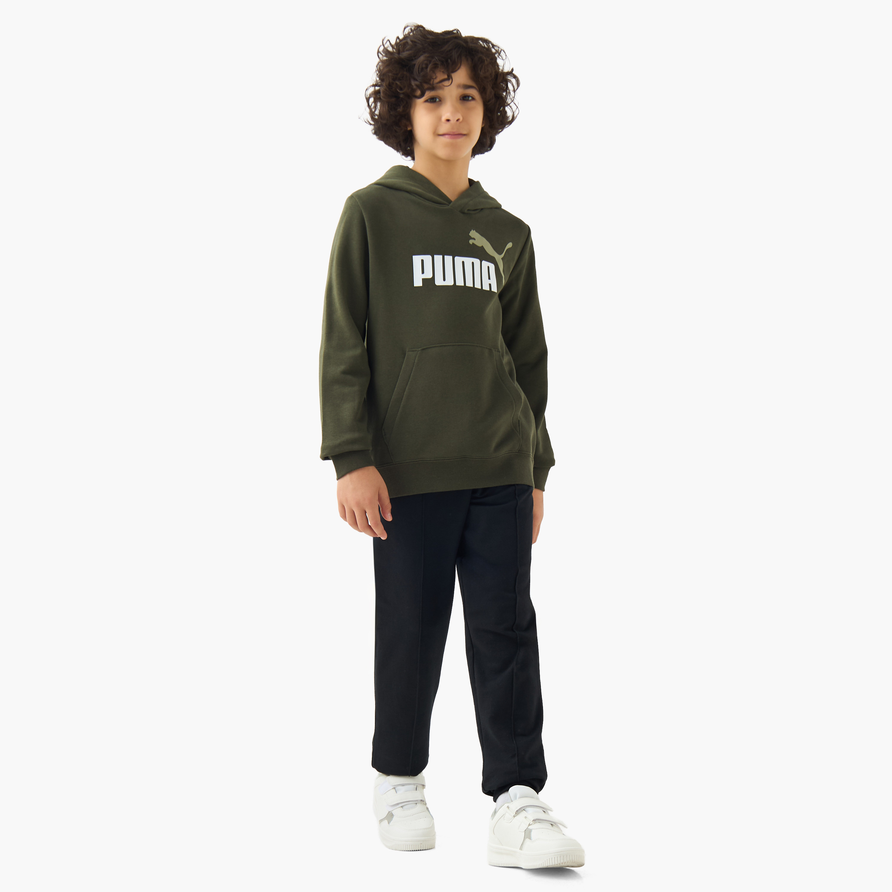 PUMA Boys Hooded Neck Sweatshirt with Kangaroo Pocket - Cotton - Long Sleeves-sports-boys-clothing-tops-image-2