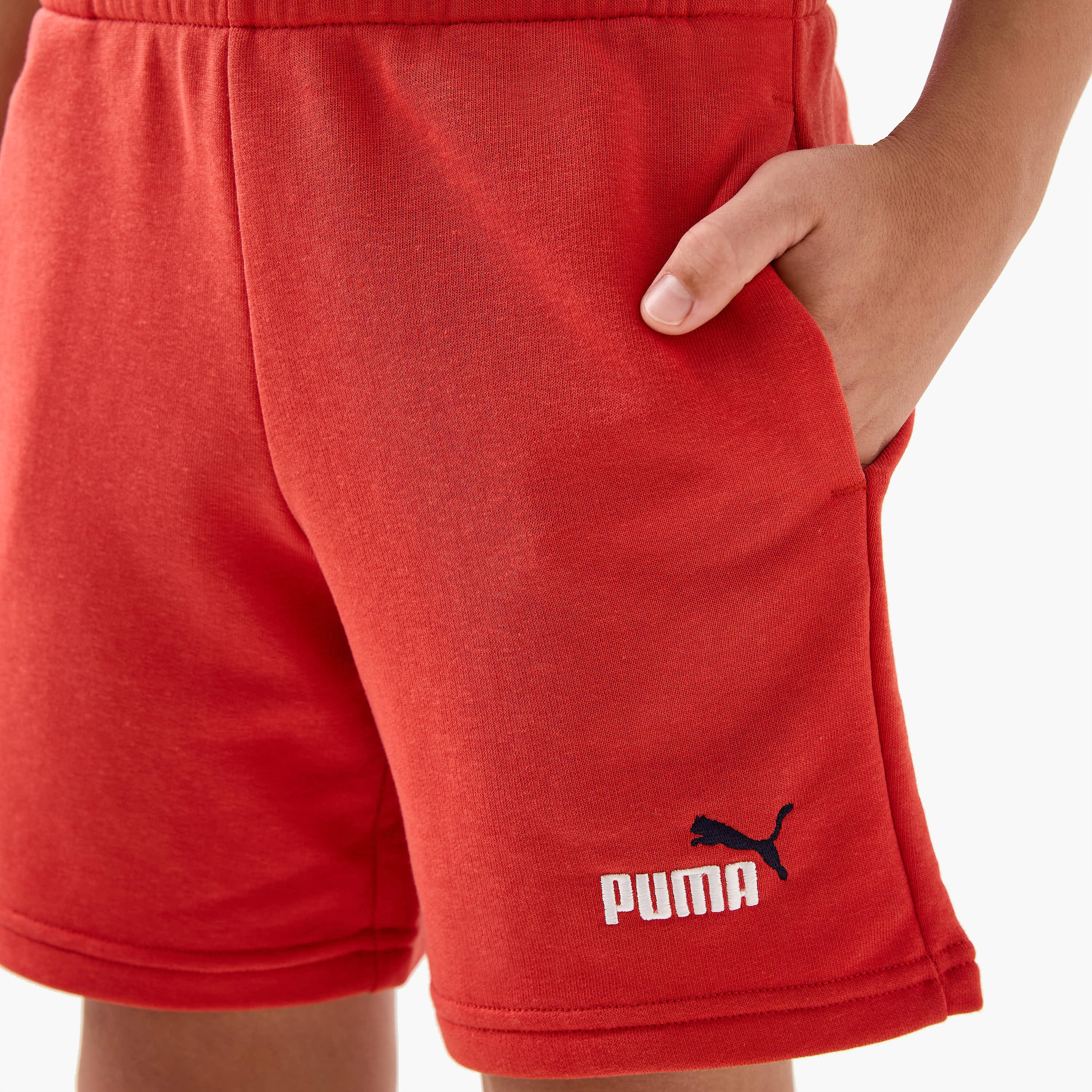 PUMA Logo Detail Shorts with Elasticated Waistband and Pockets-sports-boys-clothing-bottoms-shorts-image-4