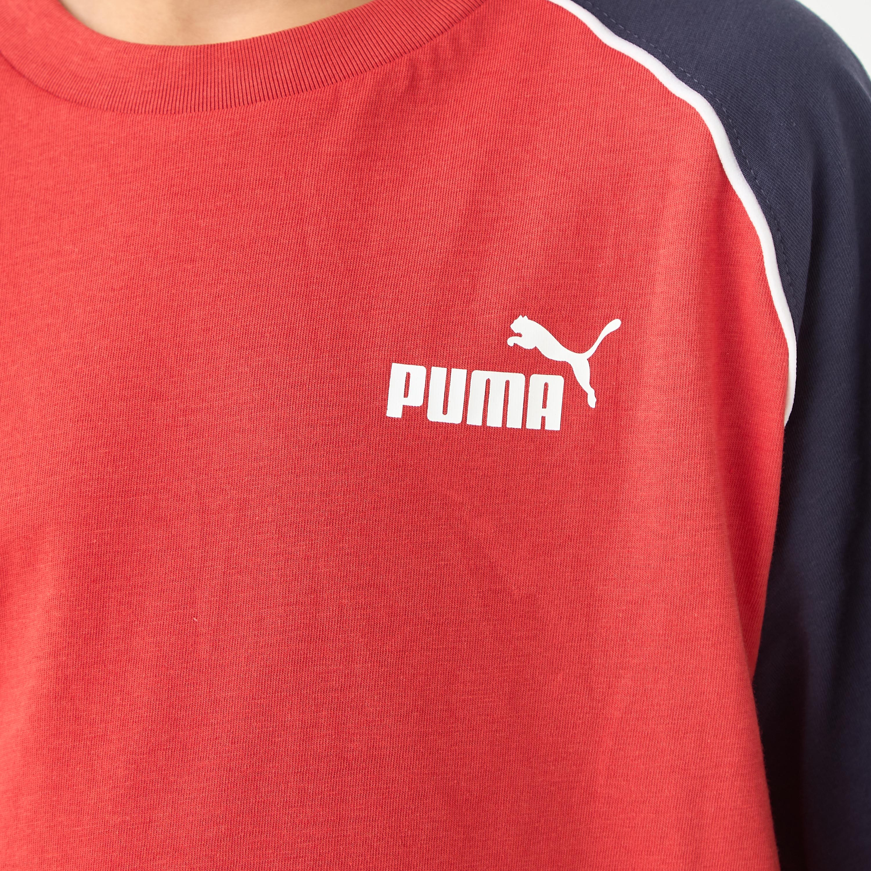 PUMA Colourblock T-shirt with Raglan Sleeves-boys-clothing-sportswear-tops-image-5