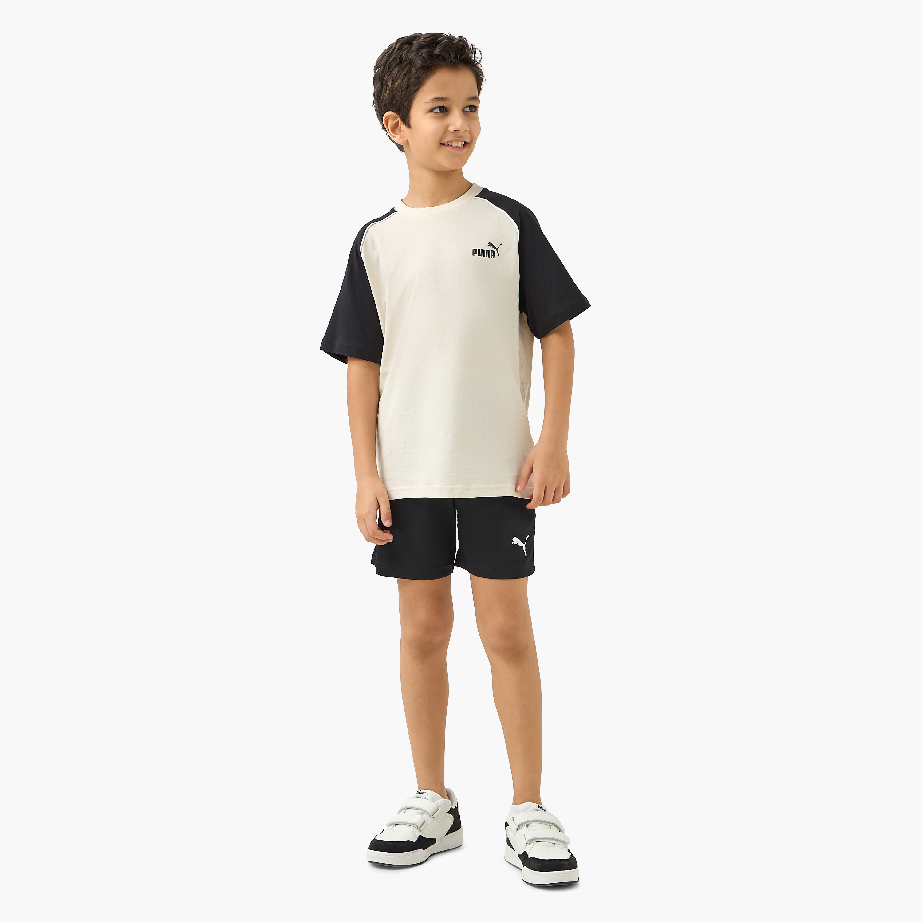 PUMA Colourblock T-shirt with Raglan Sleeves-boys-clothing-sportswear-tops-image-2