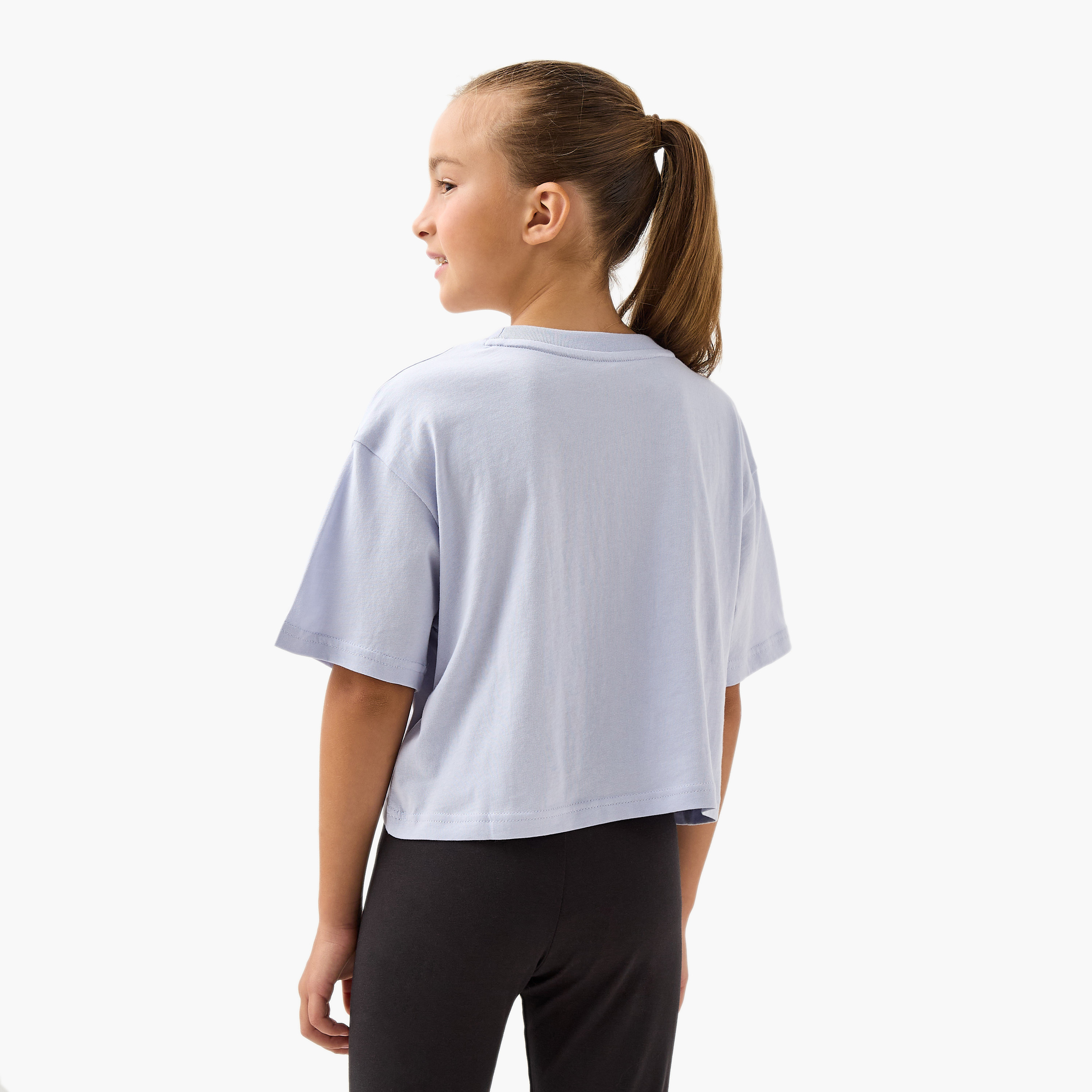 PUMA Logo Print T-shirt with Short Sleeves-girls-clothing-tshirts-image-3