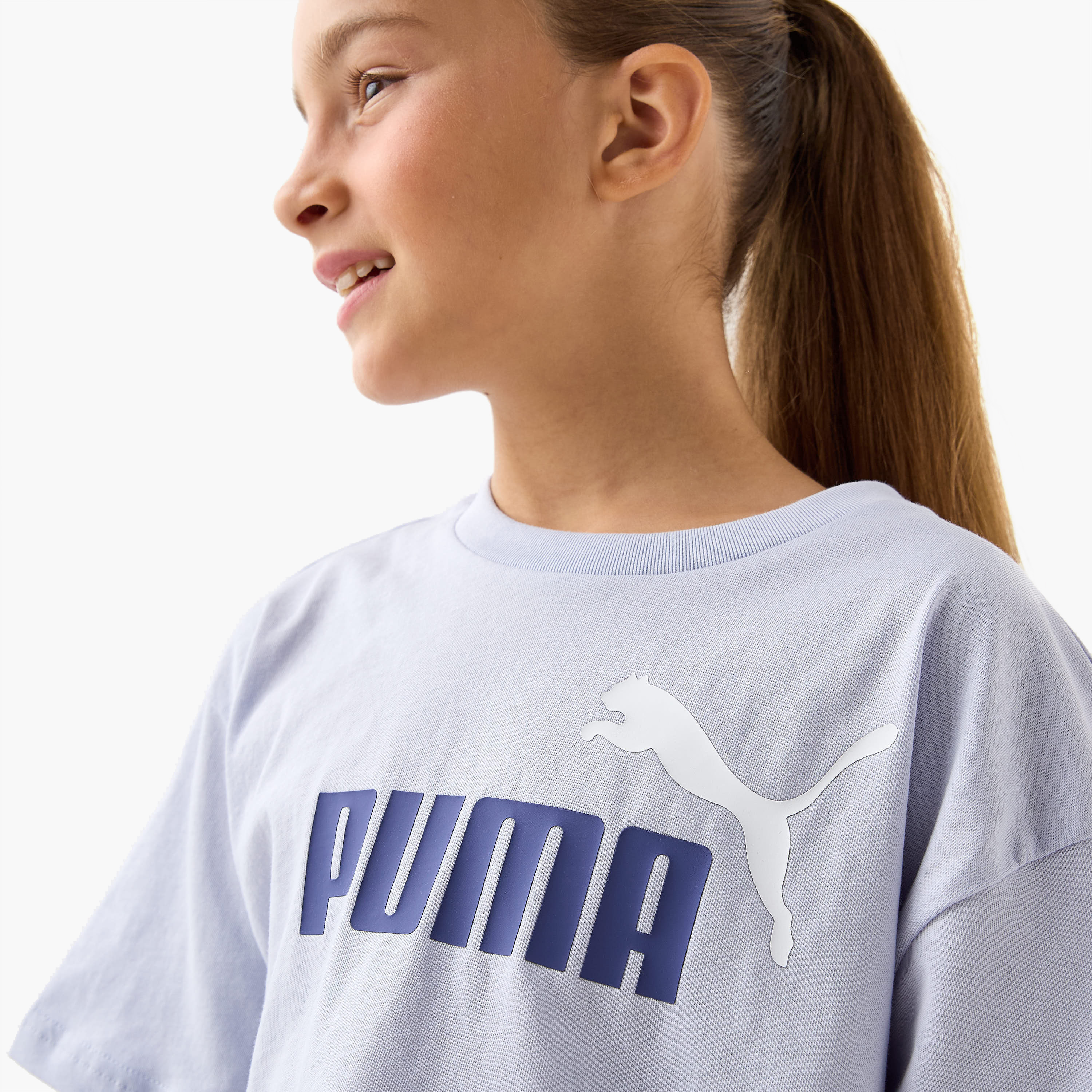 PUMA Logo Print T-shirt with Short Sleeves-girls-clothing-tshirts-image-4