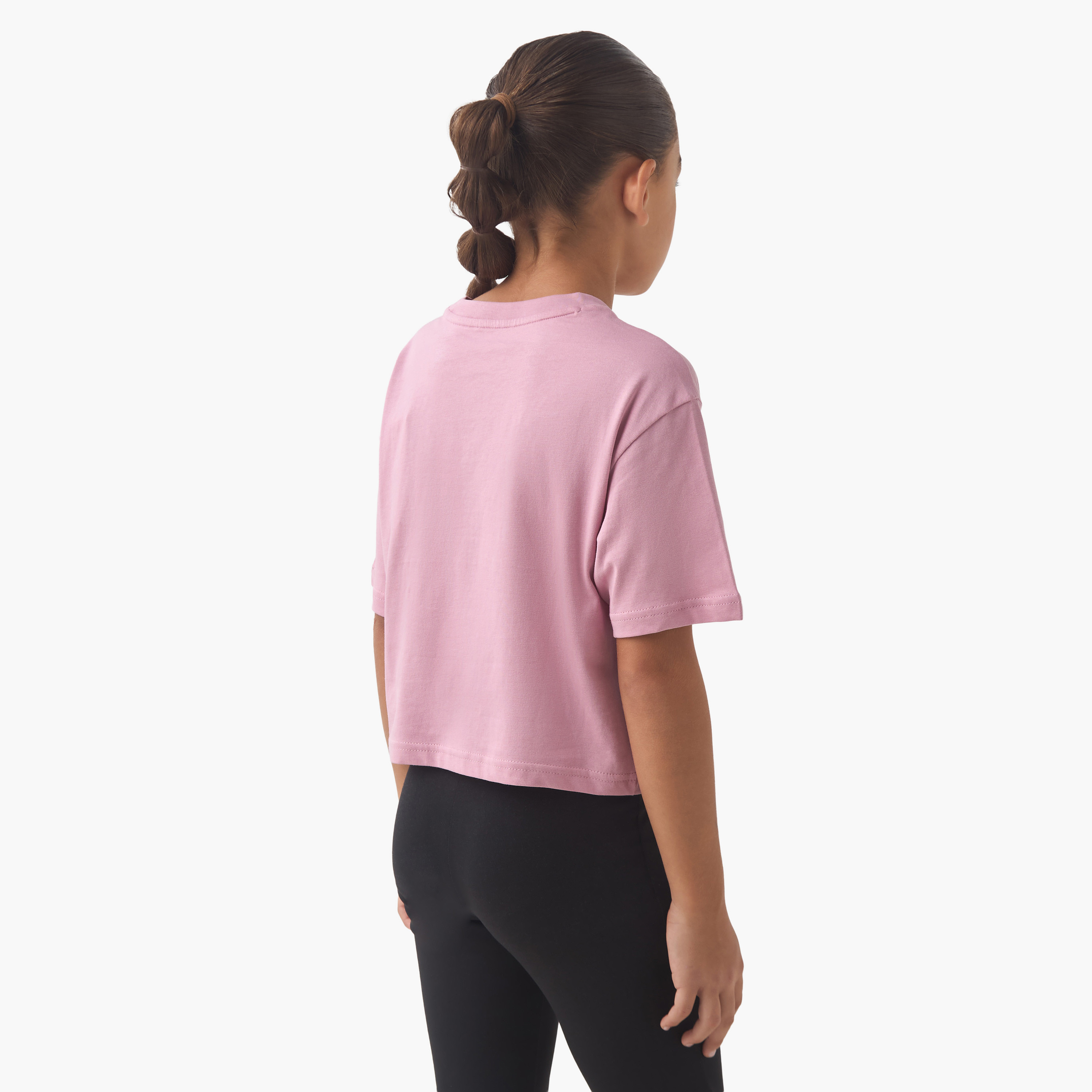 PUMA Girls Crew Neck T-shirt with Logo Print - Cotton - Short Sleeves-sports-girls-clothing-tops-image-3