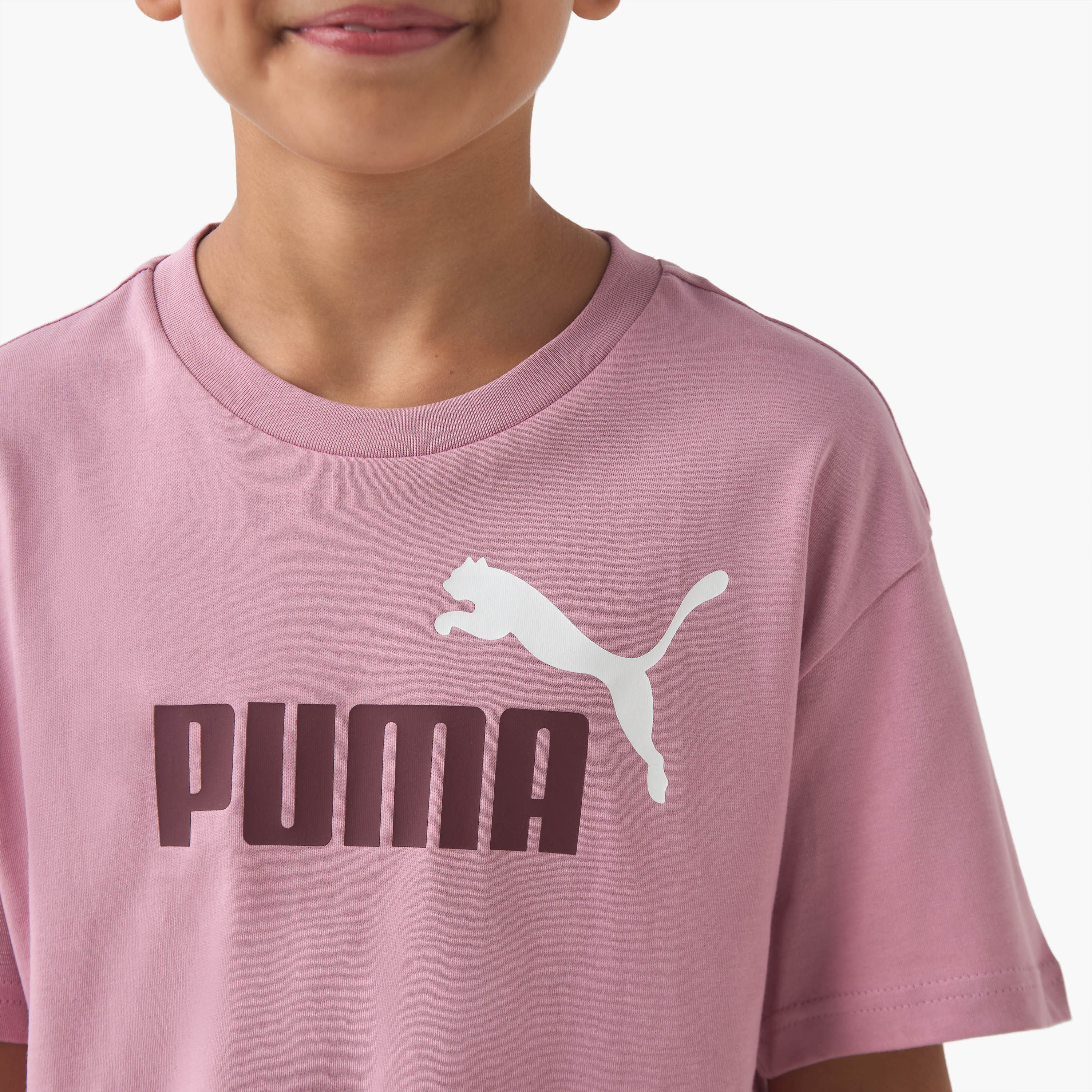 PUMA Girls Crew Neck T-shirt with Logo Print - Cotton - Short Sleeves-sports-girls-clothing-tops-image-4