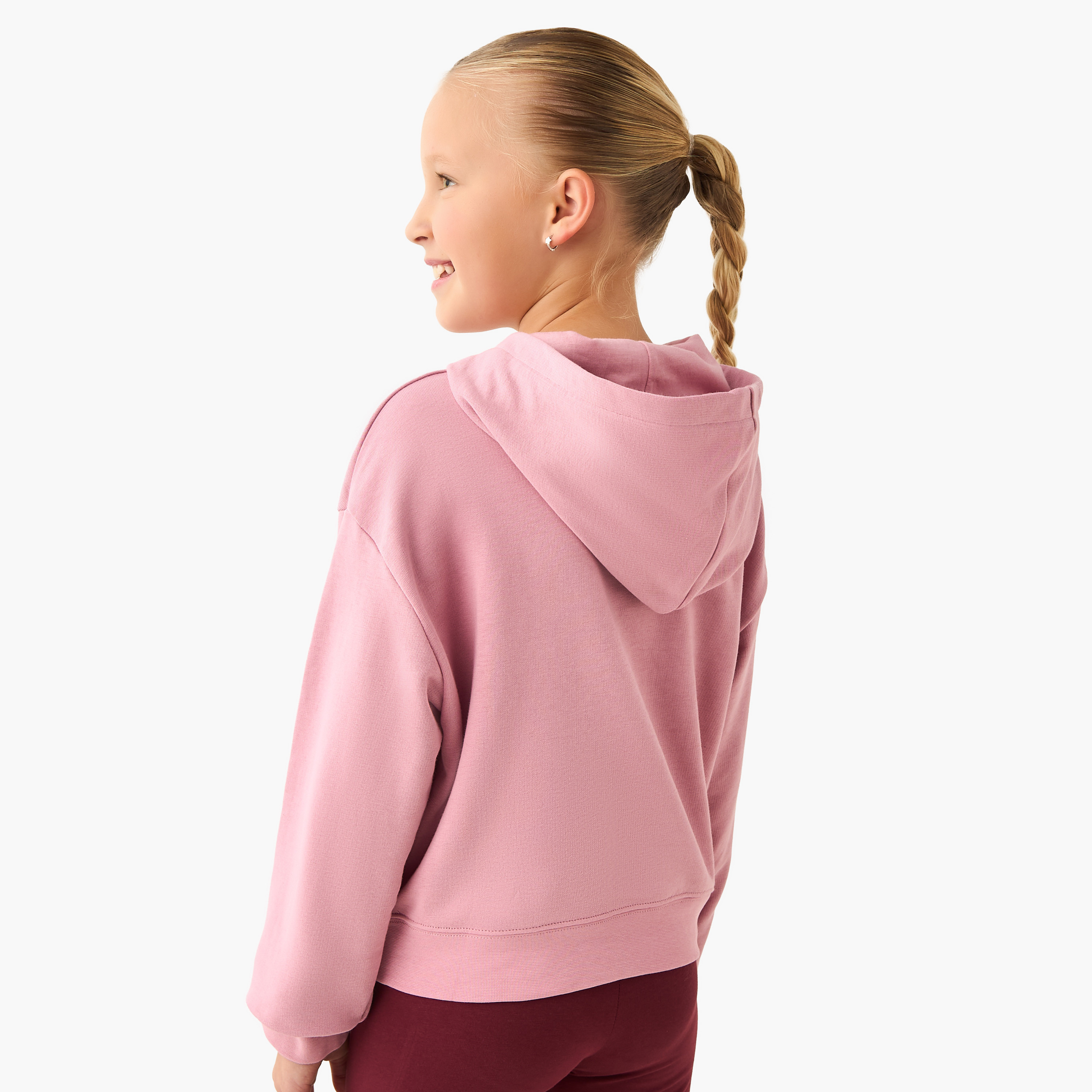 سويت شيرت قطن بقبعة وأكمام طويلة وطبعات شعار للبنات من بوما-girls-clothing-sweatshirts-image-3
