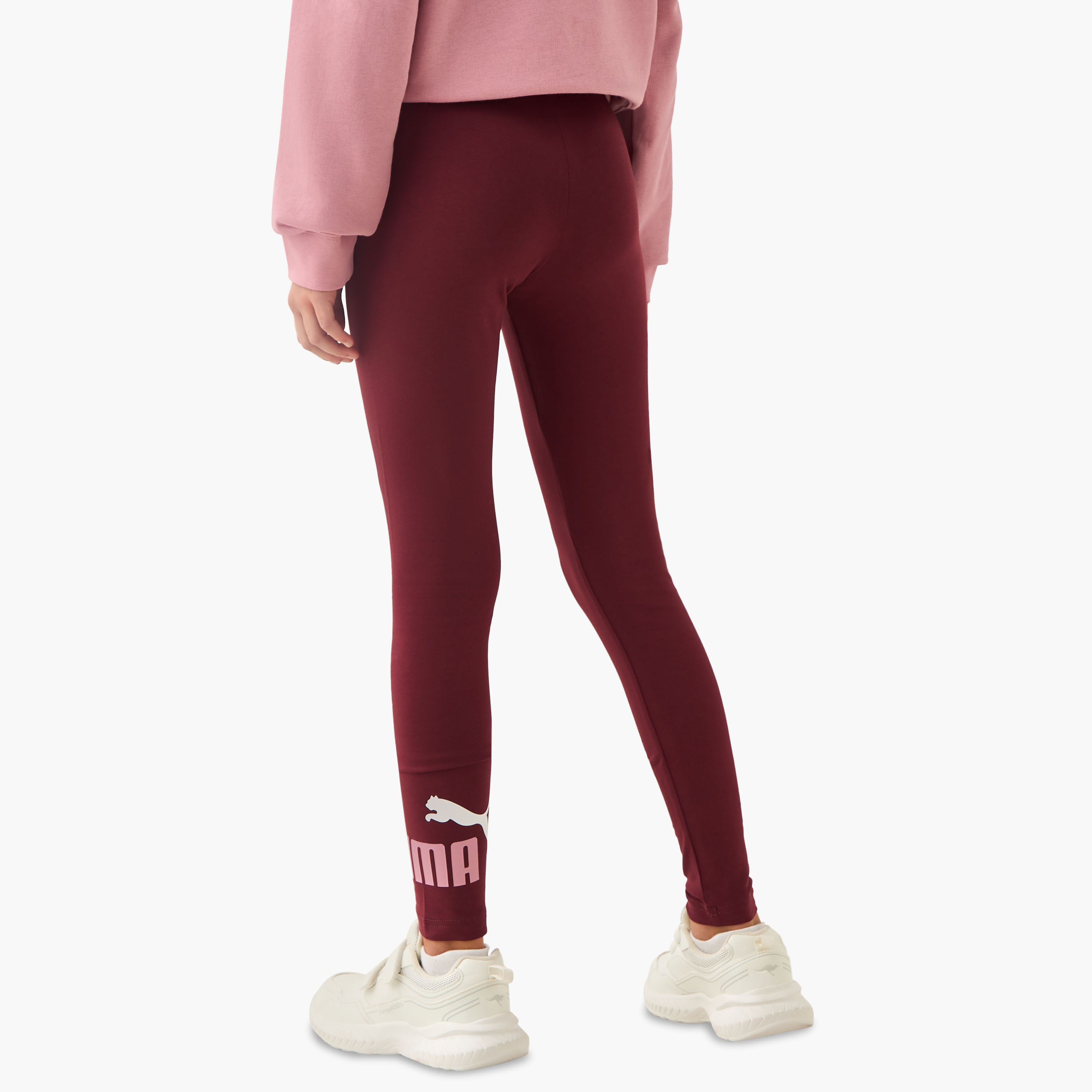 PUMA Logo Print Leggings with Elasticated Waistband-girls-clothing-bottoms-leggings-image-3